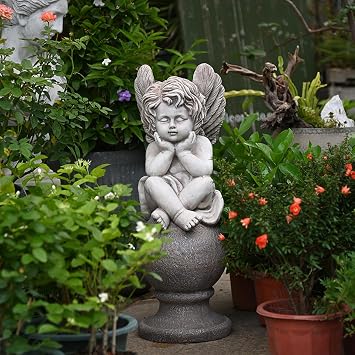 Angel Statue, Flower Fairy White Object, Cute, Lucky Charm, Crafts, Statues, Stylish, Angel Figurine, Prayer, Doll, Interior Accessories, Home Decor, Healing Type 1 Goods, Angel Series,