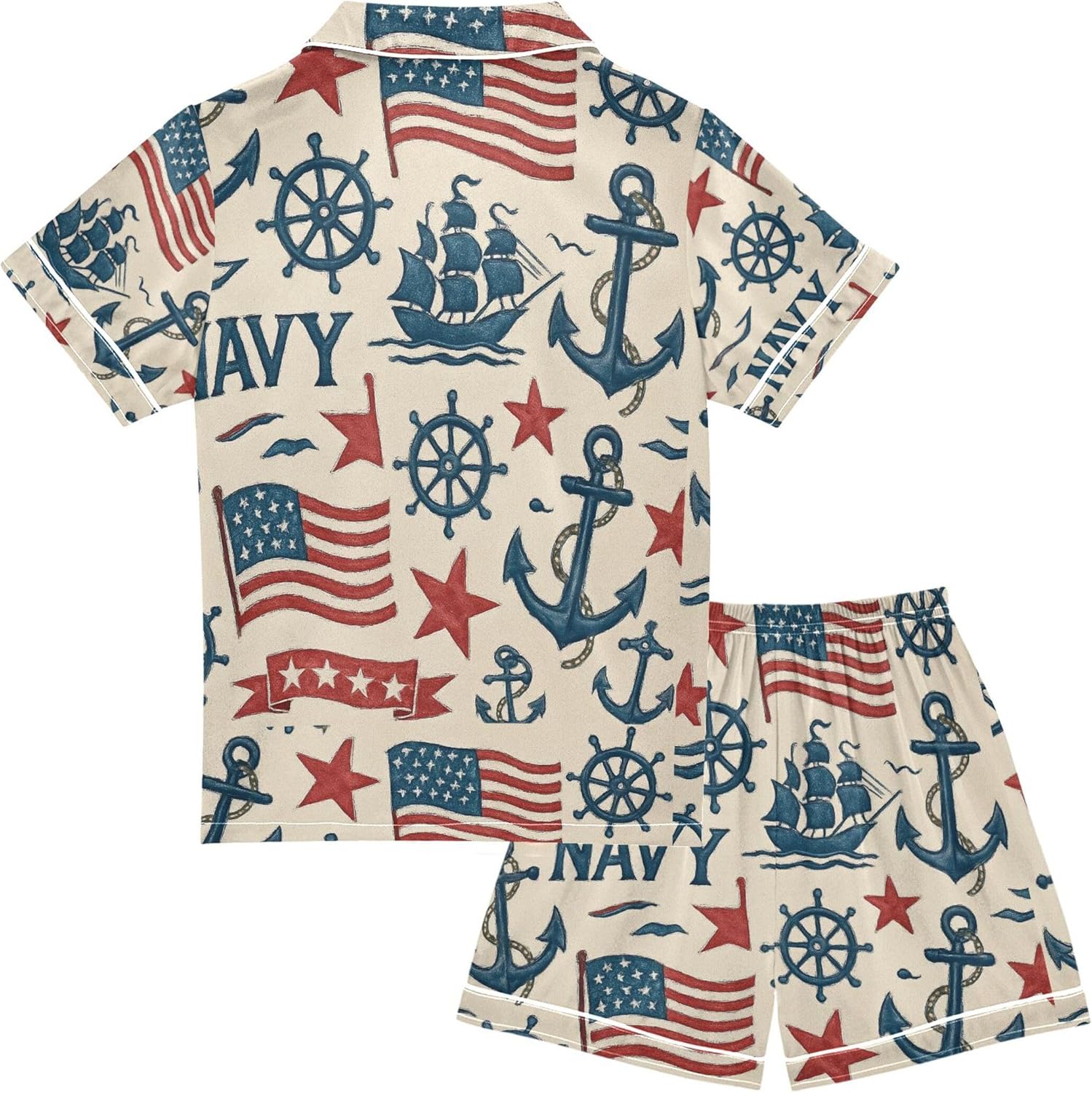 Silk Pajama Sets Short Sleeve Pajamas Soft Sleepwear 2 Piece Pjs Set