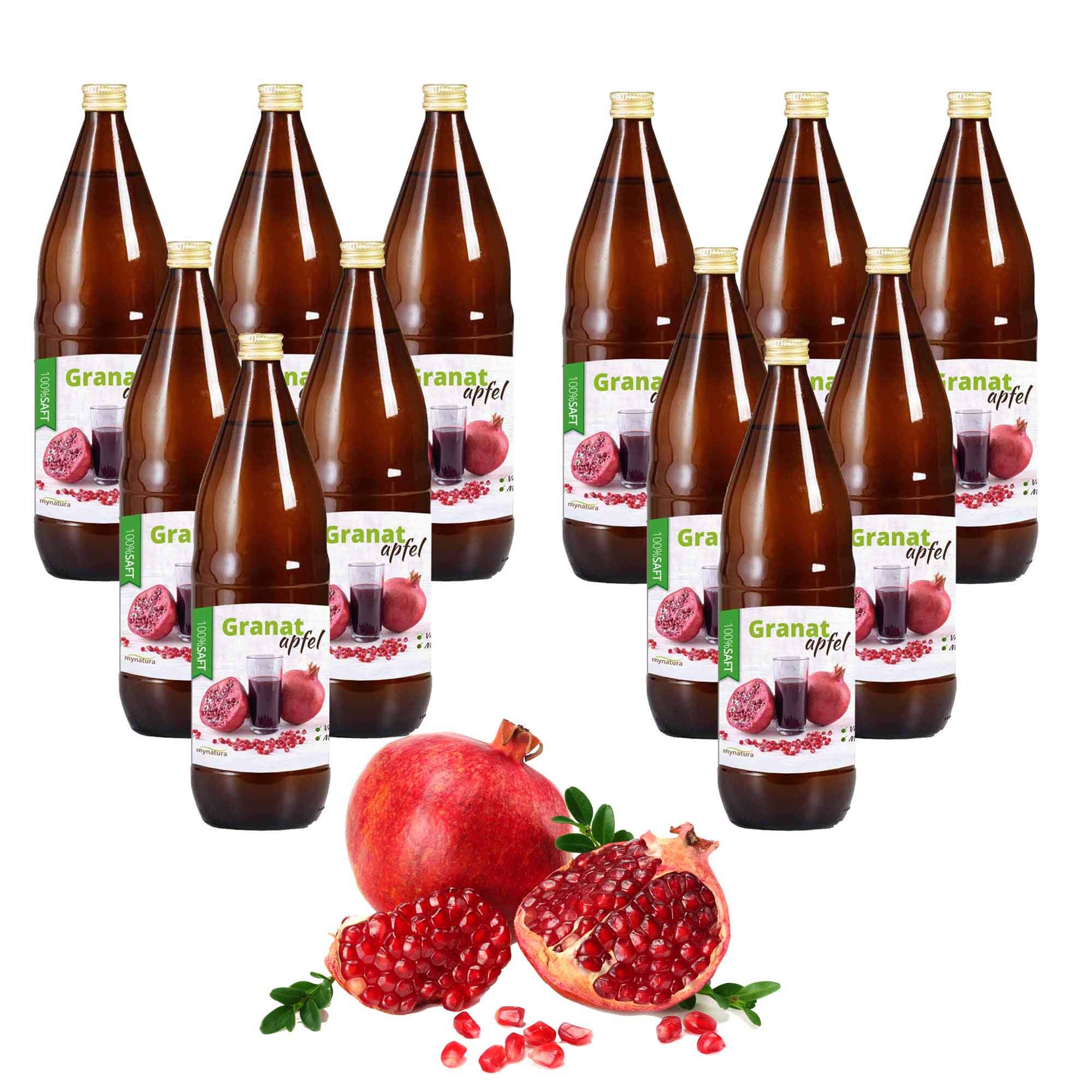 Mynatura Granatapfelsaft 100% Direktsaft naturtrüb I 12 L I Muttersaft I ohne Zusätze I Vitaminreich I Naturprodukt I Fruchtsaft I Saft I Dessert I (12 L)