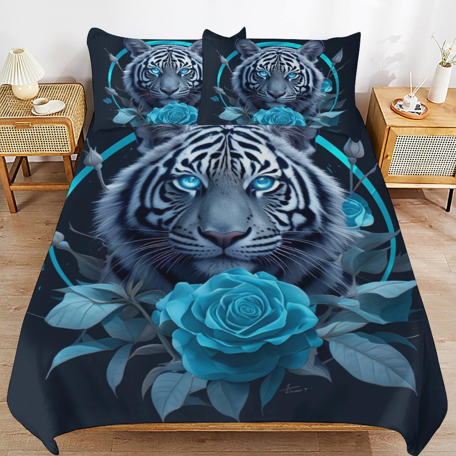 Parure de lit enfant tigre 135x200 pour une chambre style safari