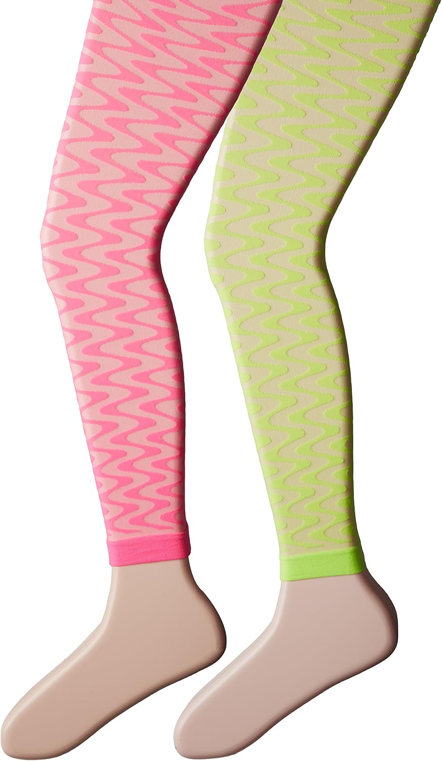 Jefferies Socks Girl's 2-6X Wave Footless Tights 2 Pair Pack