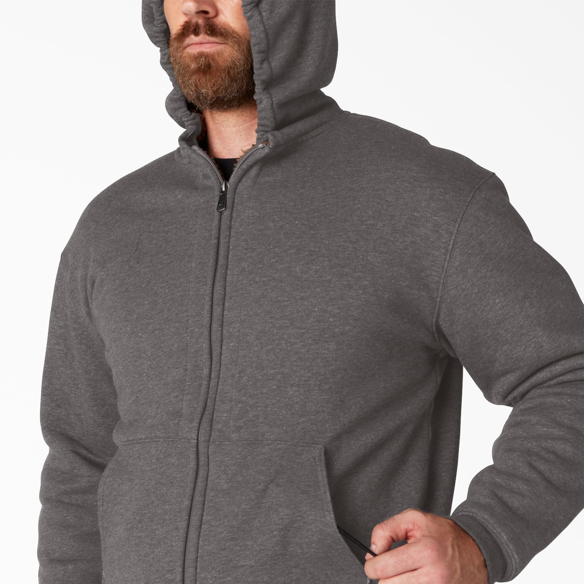 Dickies Męska bluza z kapturem z podszewką, Sherpa, szary (Heather Grey), M
