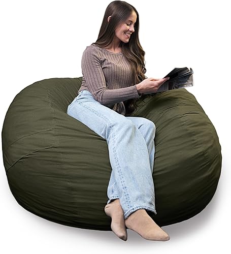 Miniatura 35 de Big Joe Fuf Silla Puf de Espuma de 5 Pies de Tamaño Extra Grande con Funda Extraíble para Niños, Adolescentes, Adultos, Onyx Lenox, Poliéster Tejido