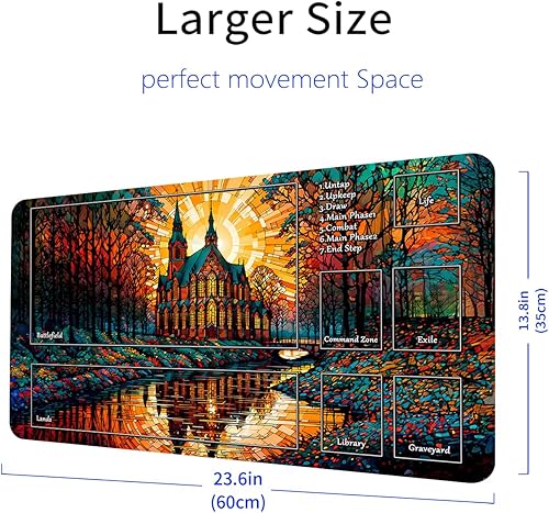 Miniatura 2 de MTG - Tapete de juego para MTG TCG de 24 x 14 pulgadas, tapete de juego entintado con bolsa de almacenamiento, superficie de goma lisa, juego de