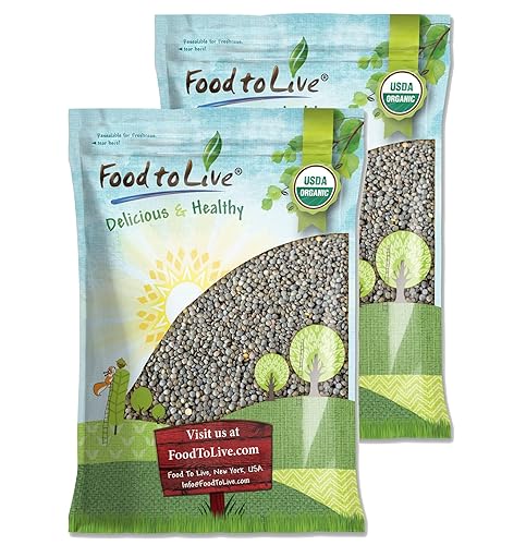 Lentejas verdes francesas orgánicas 20 libras sin OMG frijoles secos enteros crudos germinables veganas kosher a granel Ricas en folato fibra y