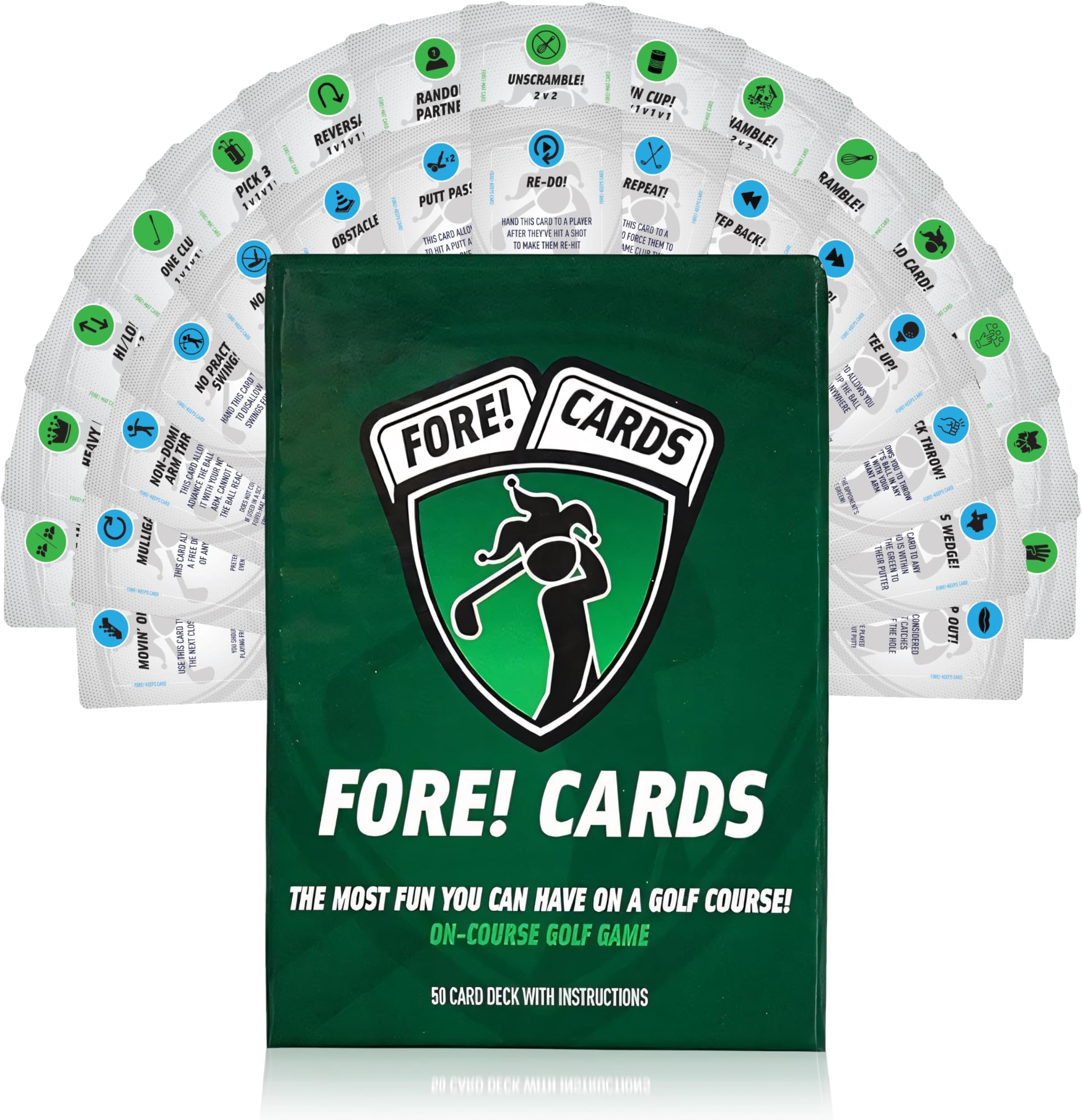 On-Course Golf Game | Fun Interactive Golf Game | Spice Up Your Next Round | 50 Card Deck Makes Every Hole a Different Challenge | Perfect for Any Golfer