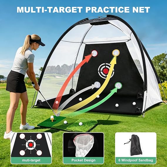 Golf Net with Practice Mat