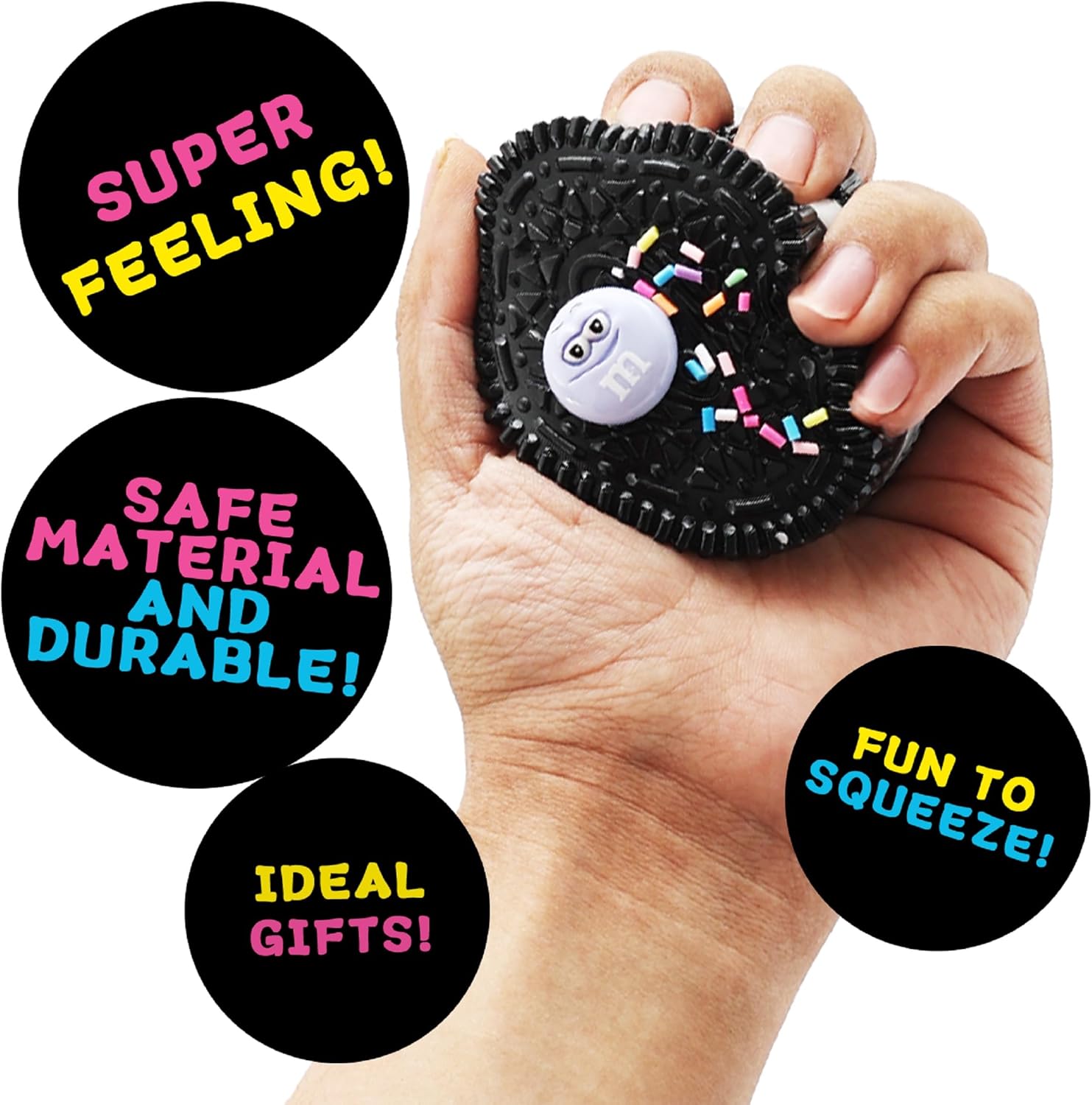 Taba Squishy Biscuits Squeeze Toys,Sensory Fidget Toy for Your Best Mellow and Chill,Party Favors,Perfect Desk Accessory for Adults (2pcs Random Color)