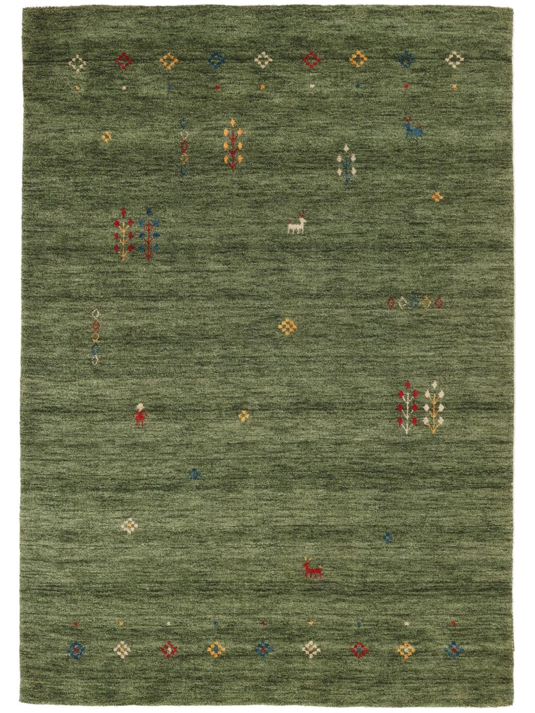 RugVista Gabbeh Giza Teppich, 160 x 230 cm, Forest Grün