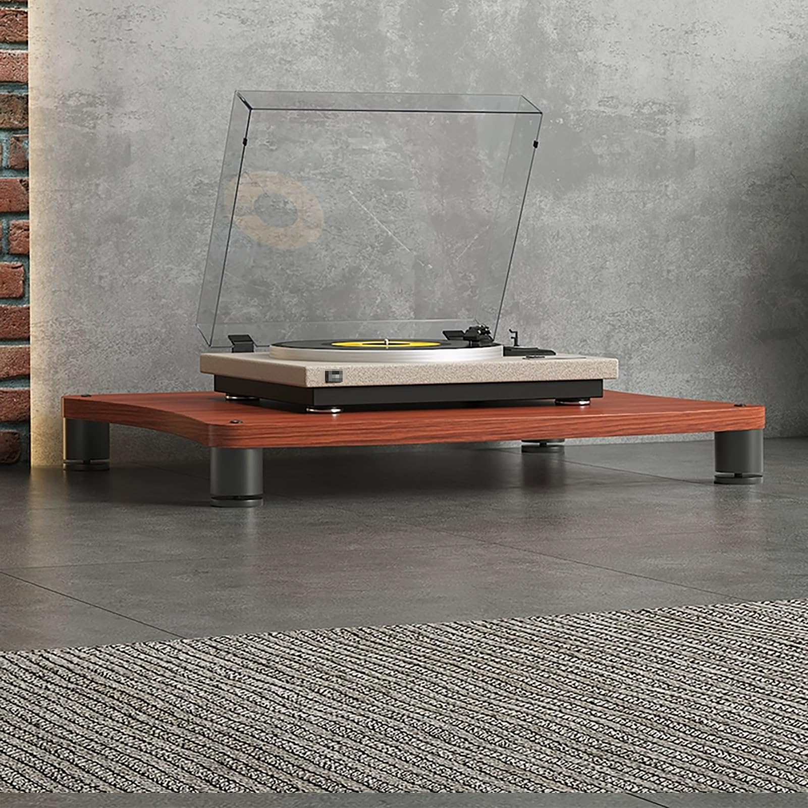Cadre en acier au carbone pour ce meuble haut de gamme dédié aux audiophiles exigeants