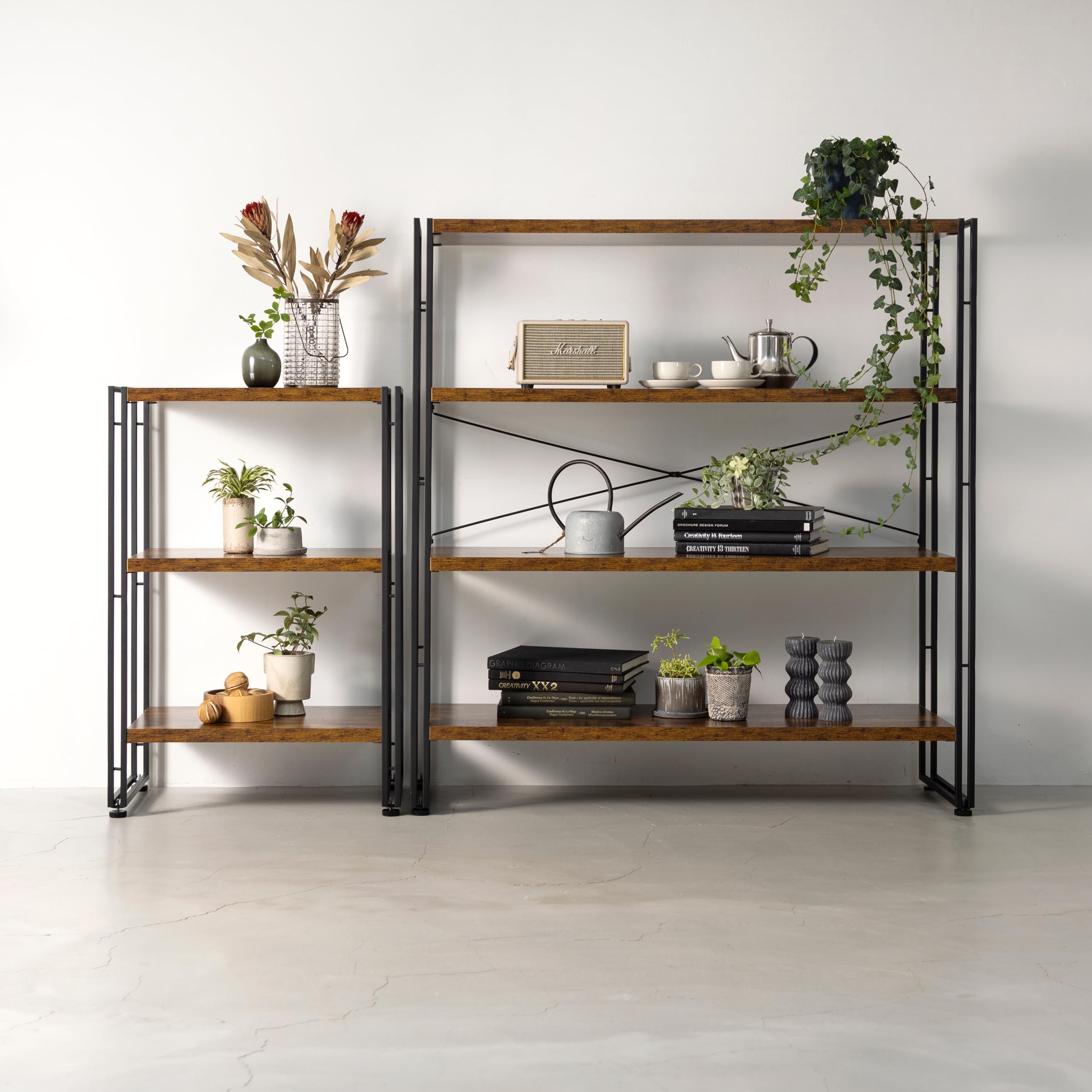 Amazon｜インテリア共和国 オープンシェルフ おしゃれ ラック 本棚