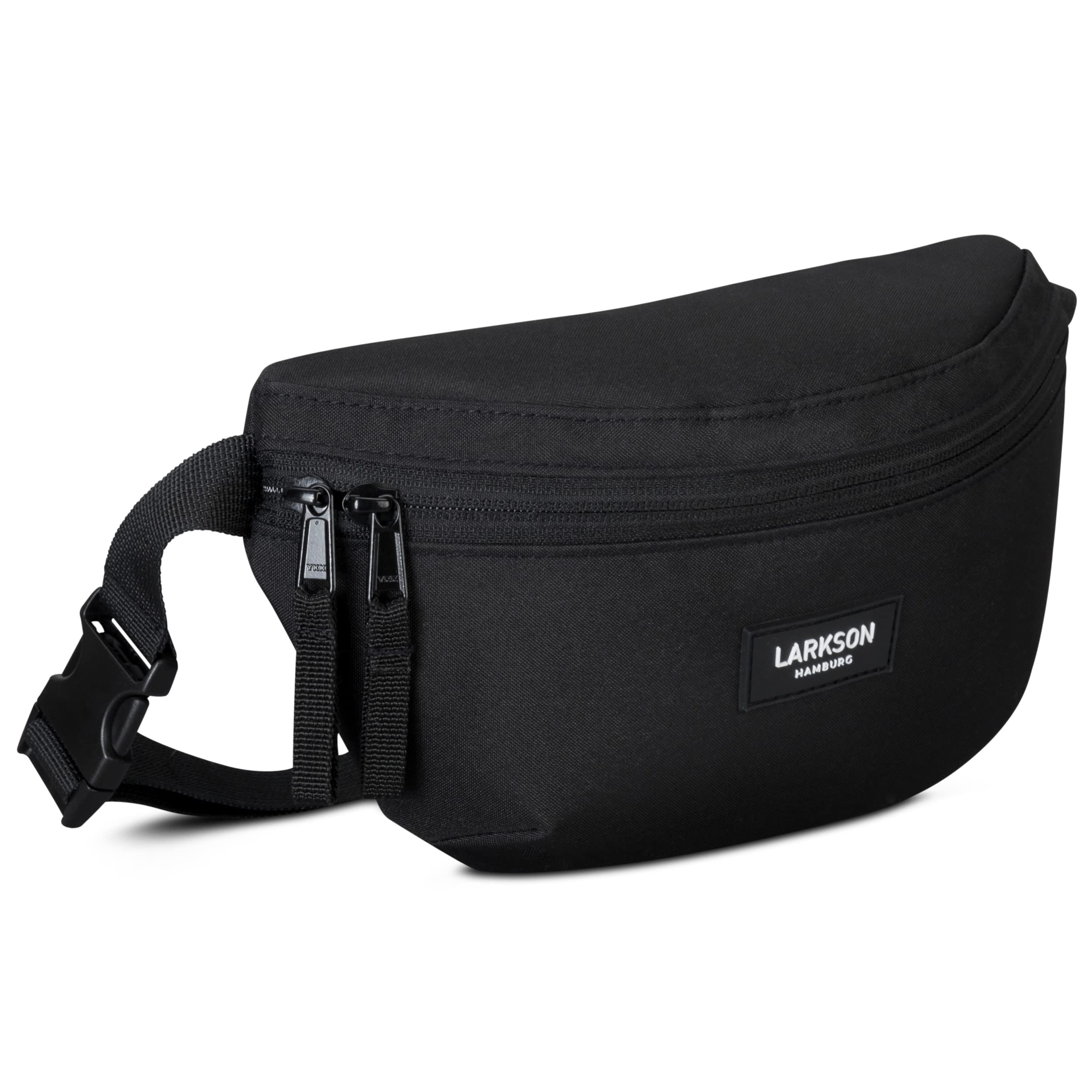 LARKSON Torba nerka damska i męska - Finn - saszetka biodrowa do uprawiania sportu na świeżym powietrzu w mieście - stylowa torba na pasek na festiwal - Crossbody Bag z paskiem - wodoodporna, czarny, Einheitsgröße