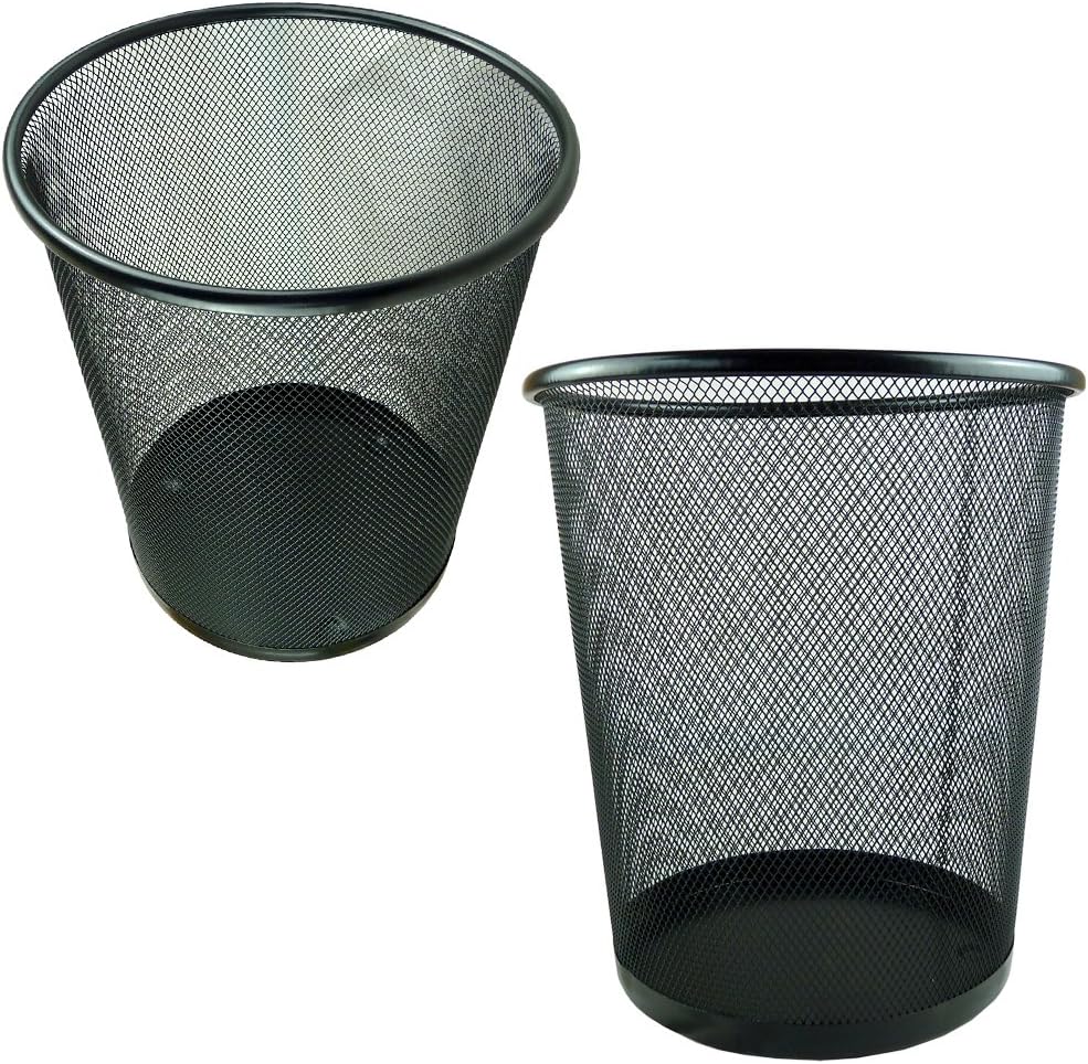 Rose Evans® Circular Mesh Bin - Waste Paper Basket (Black)