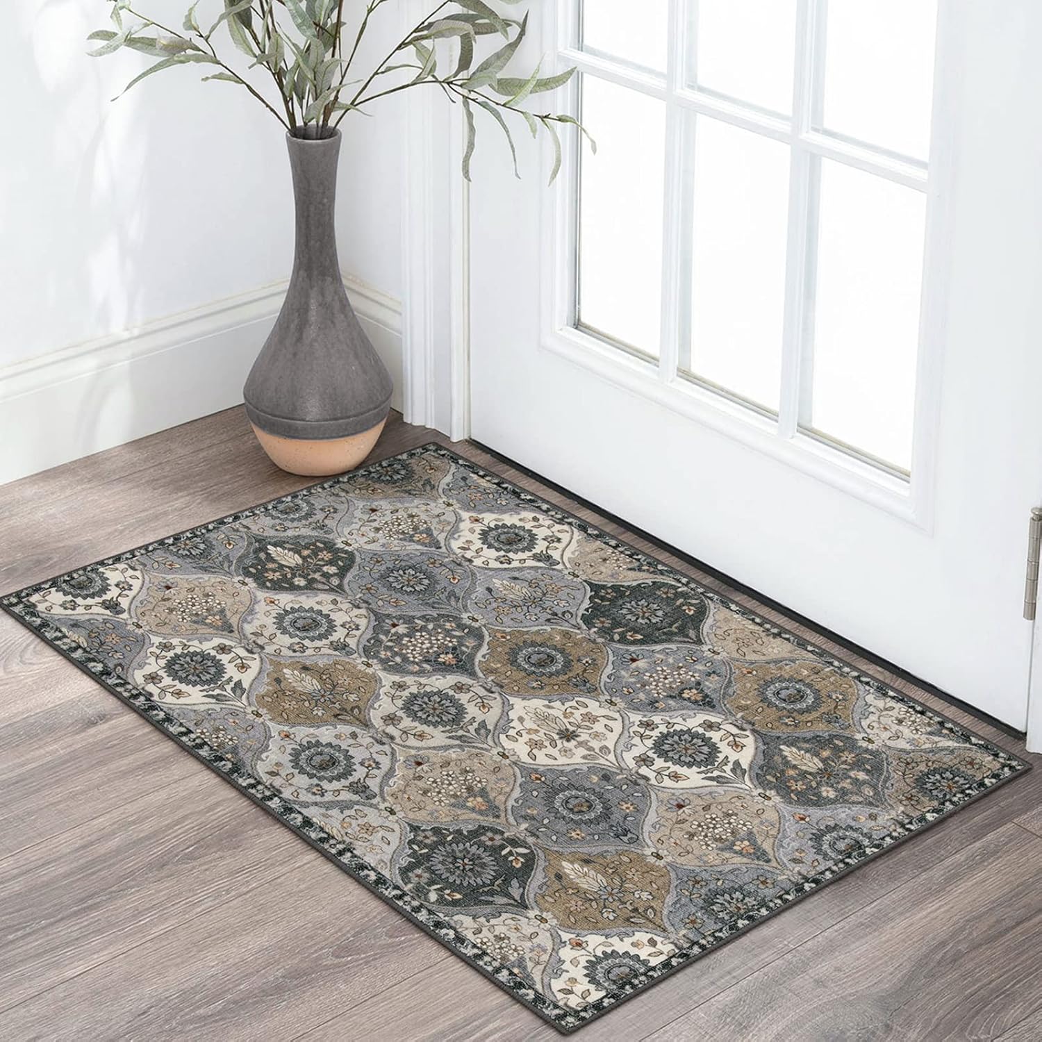 Lahome Moroccan Trellis Area Rug, 2x3 Entry Rug NonSlip