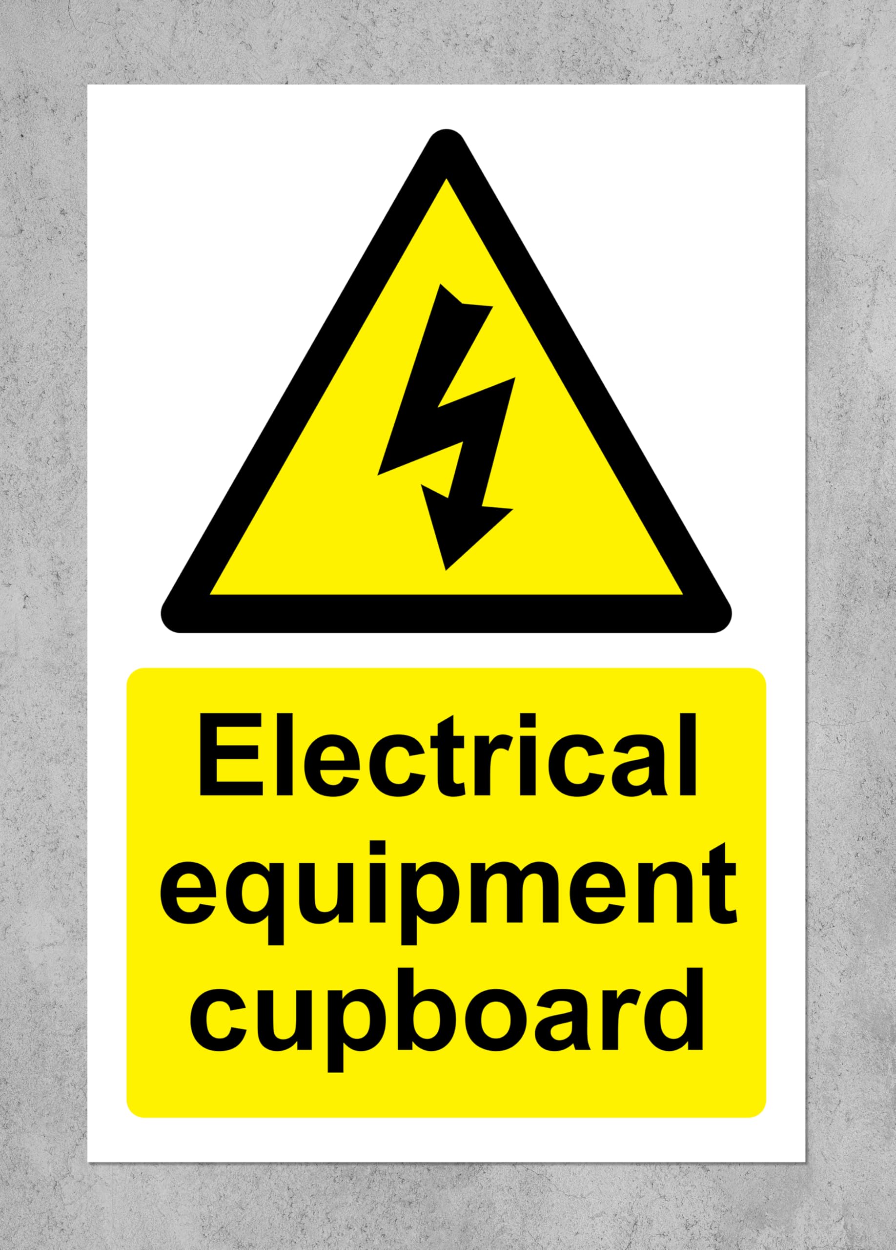 Electrical Equipment Cupboard Sign - Self Adhesive Vinyl 150mm x 100mm Case (Pack of 20)