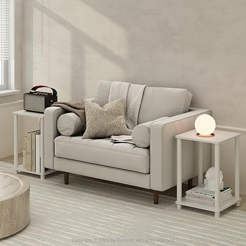 Miniatura 41 de Furinno Turn-N-Tube Haydn Mesa auxiliar, 1 unidad, roble francés gris/negro Roble Francés/Negro,Blanco,Cereza oscuro/ Negro,Ámbar Pino/Negro,cereza