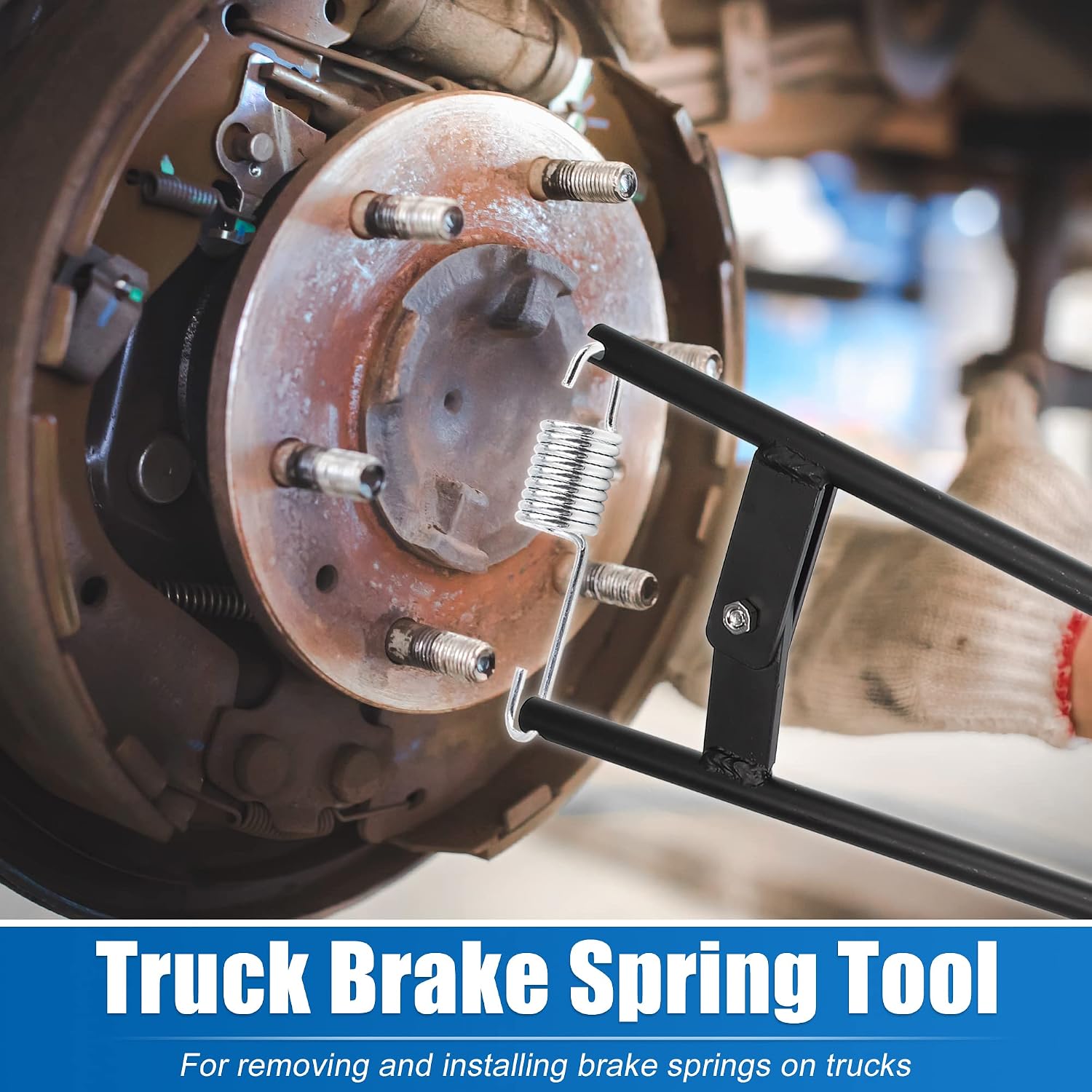 X AUTOHAUX Truck Brake Spring Tool Heavy Truck Brake Spring Install Removal Tool Slack Adjuster Tool Air Brake Shoe Anchor Pin Springs Installer