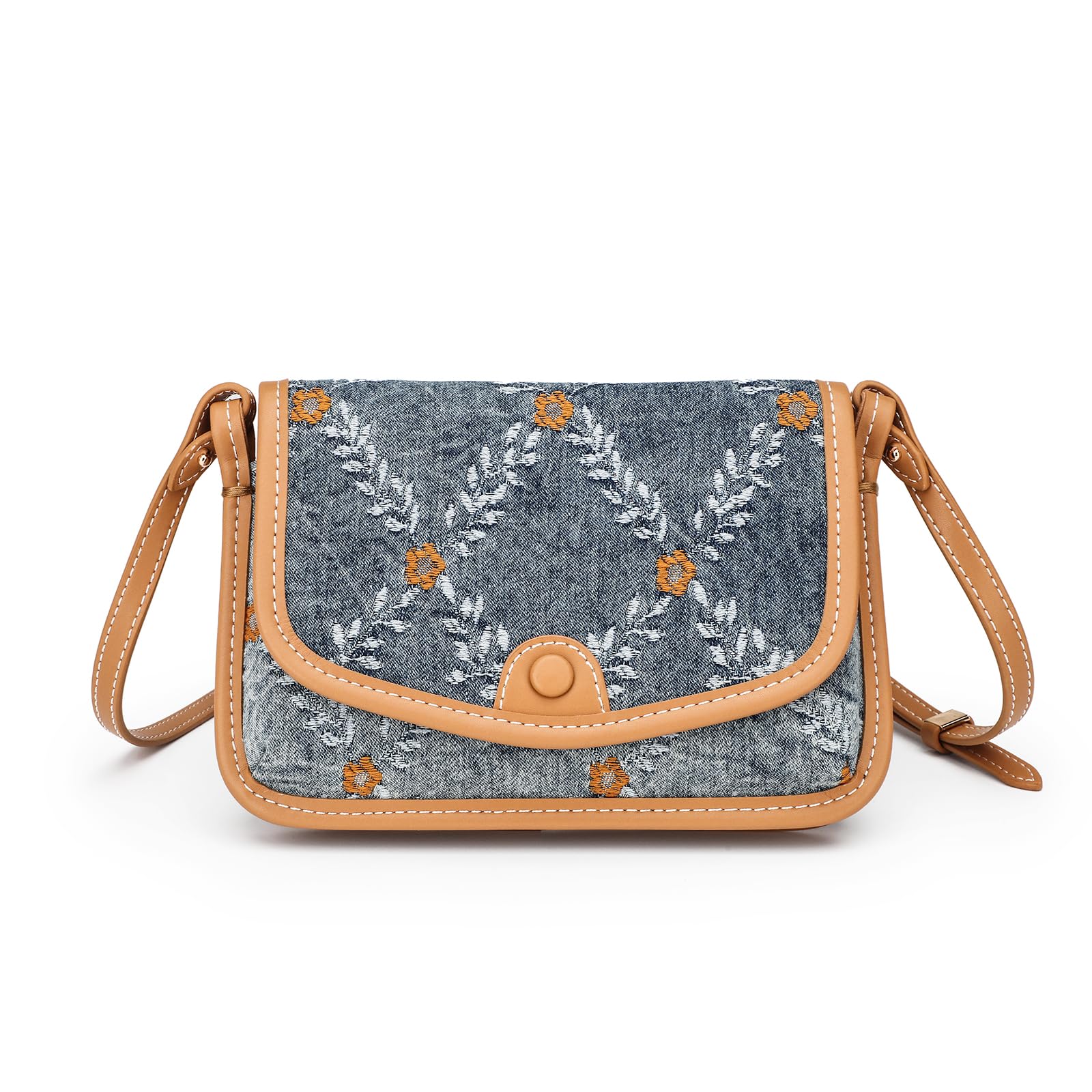 ANFUMAN Small Jean Demi Purse Denim Crossbody Bags for Women Denim Handbag Cross Body Shoulder Bags Design for Woman