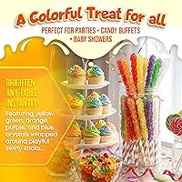 Vista 5 de Fusion Select 24 Crystal Rock Candy Sticks - Sweet Hard Sugar Lollipop Snacks with Strong Flavors - Assorted Large, Individually Wrapped Candies