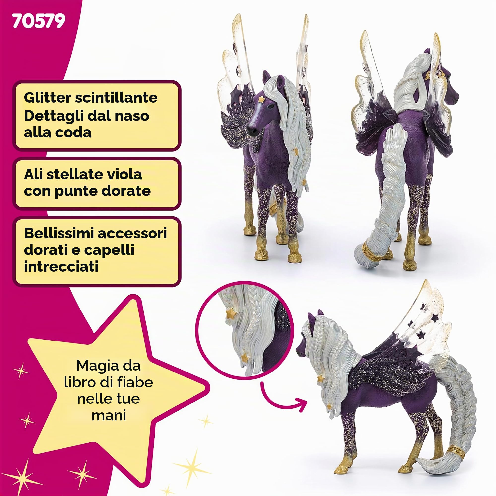 Schleich BAYALA | Giumenta Pegaso stellare 70579 | 13 x 4 x 13 cm