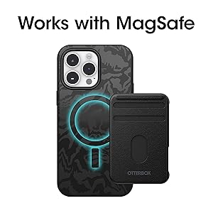 OtterBox Symmetry Series Series+ Graphics Antimicrobial Case with MagSafe for iPhone 14 Pro Max (ONLY) - Rebel (Black)