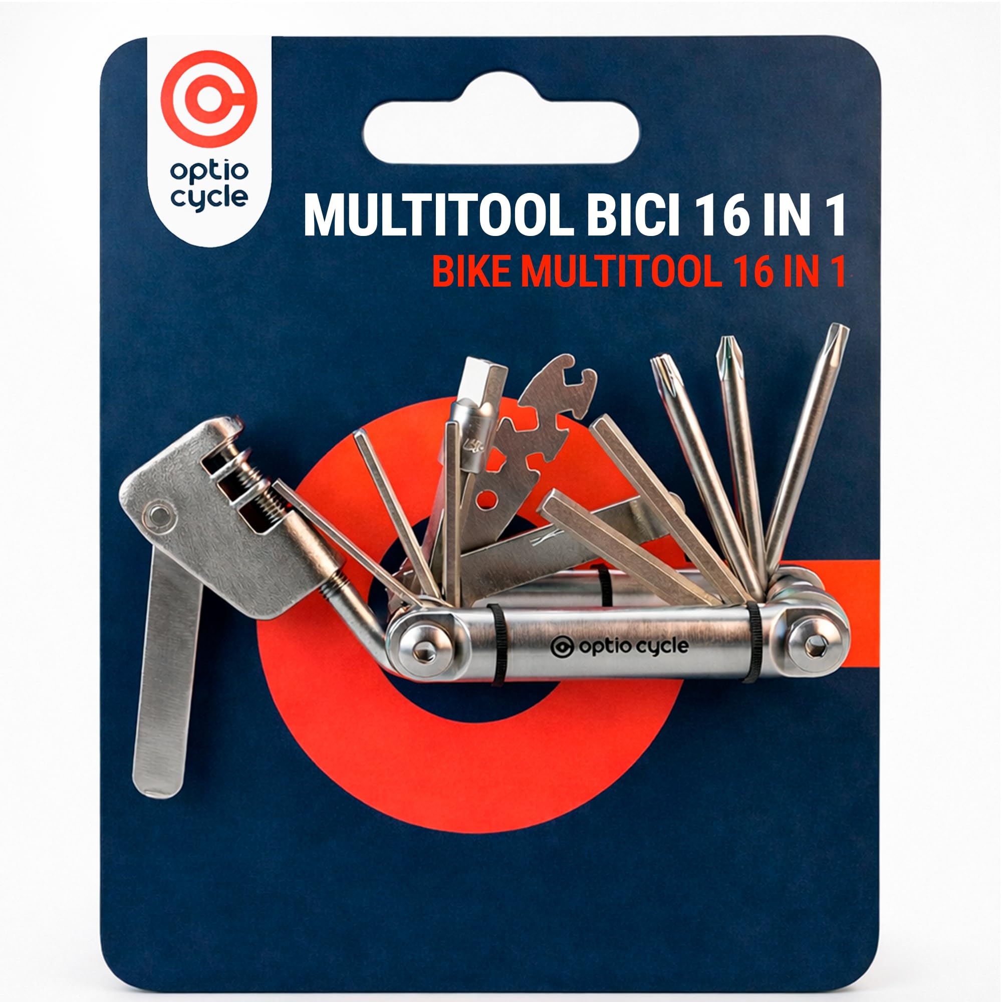 Multitool Bici 16 in 1 con Smagliacatena e Leva Gomma – Kit Attrezzi Bici Portatile | Multitool MTB, Bicicletta da Corsa, Gravel, E-Bike | Multi Tool Manutenzione Bicicletta