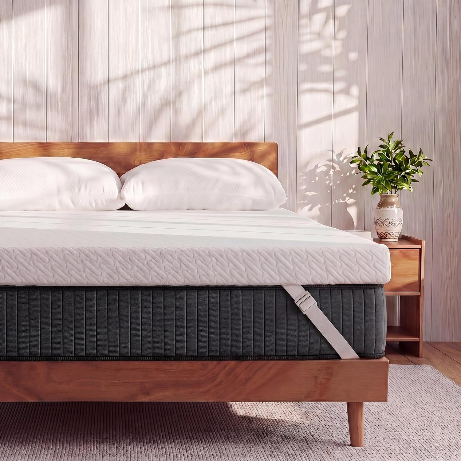 VALUXE 3 Inch Gel Memory Foam Mattress Topper California King Size High Density Cooling Pad Pressure Relief Bed Topper (with Removable & Washable Bamboo Cover)