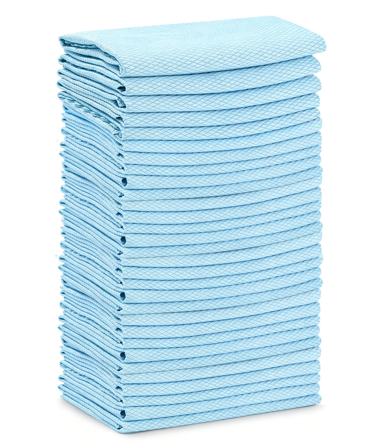 Bixury 40 paños de limpieza de microfibra azul, reutilizables, reutilizables, paños de limpieza para ventanas, cocina, cristal, espejo, 40 x 30 cm
