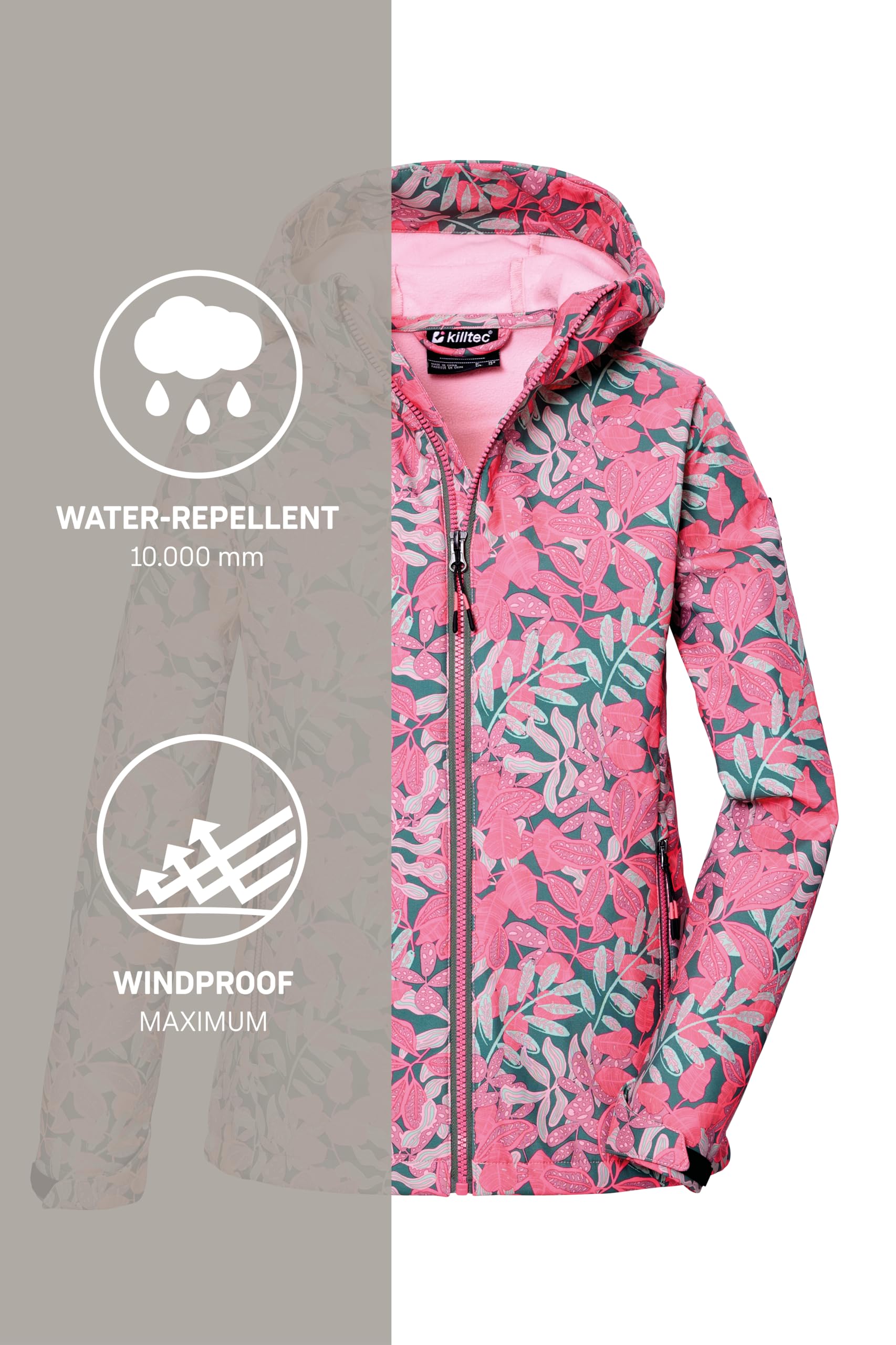 Killtec Kos 135 Grls Sftshll Jckt Giacca softshell/giacca outdoor con cappuccio Bambine e ragazze