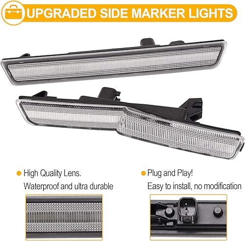 Miniatura 2 de R&F Auto 4 luces LED de posición laterales de repuesto para Challenger SRT Hellcat 2018-2023, RT Scat Pack Widebody, Redeye Super Stock Jailbreak