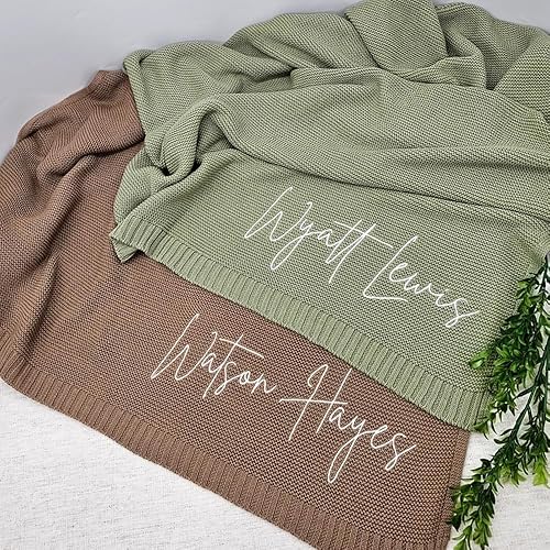 Miniatura 4 de Manta de bebé personalizada de lujo, manta de bebé con nombre bordado, manta de algodón suave y transpirable, regalo de bebé recién nacido, regalos