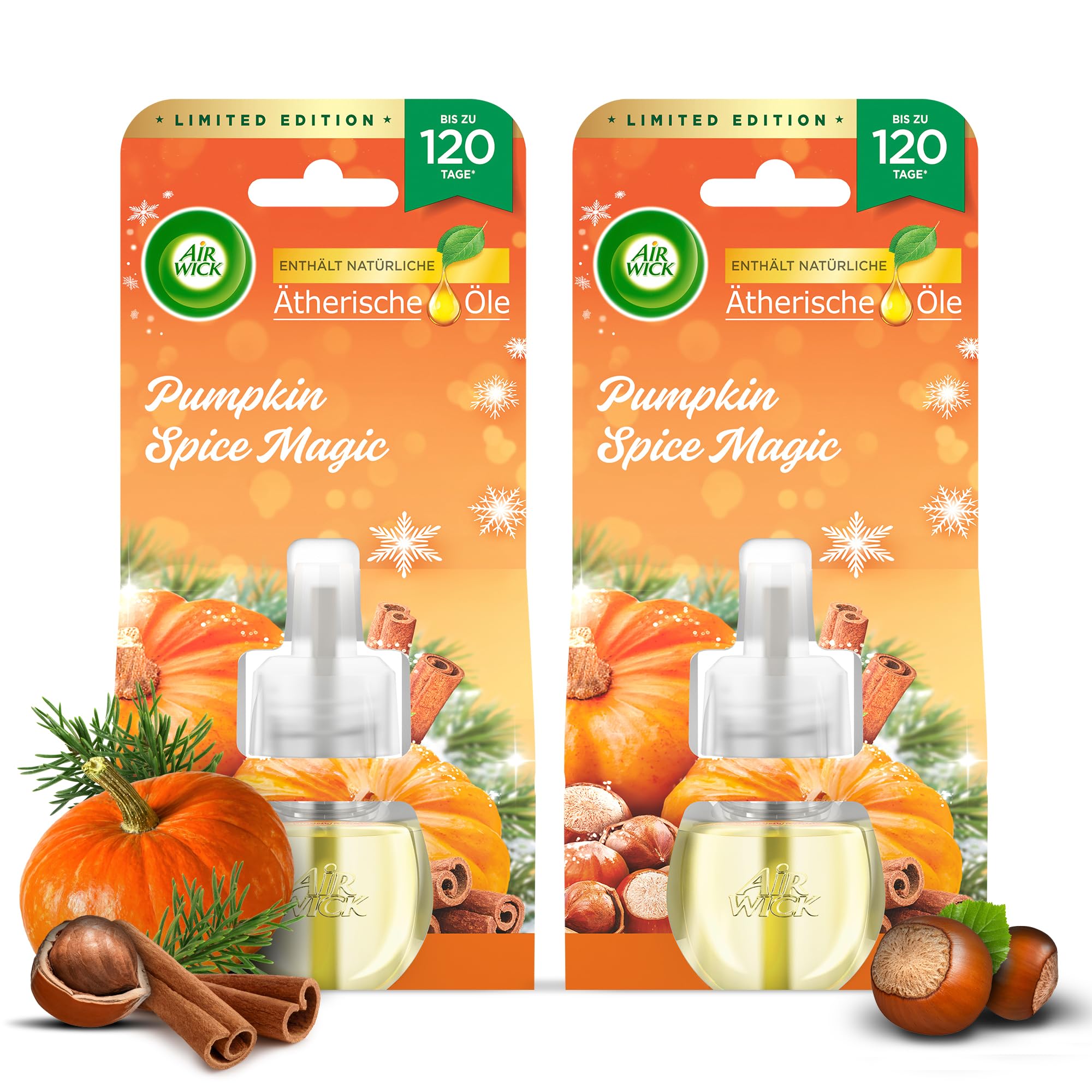 Air Wick Pumpkin Spice Magic Fragrance Oil Refill, Sensual Room Scent, 2 Refills Home Air Freshener Health & Personal Care