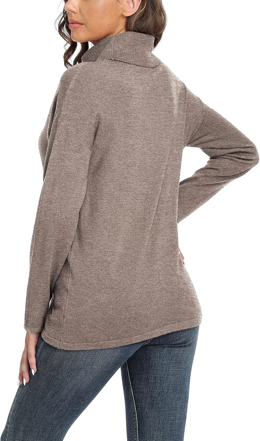 VIISHOW Women's Turtleneck Sweater Long Sleeve Cozy Warm Sweater Casual Lightweight Soft Pullover Jumper Tops - Image 3