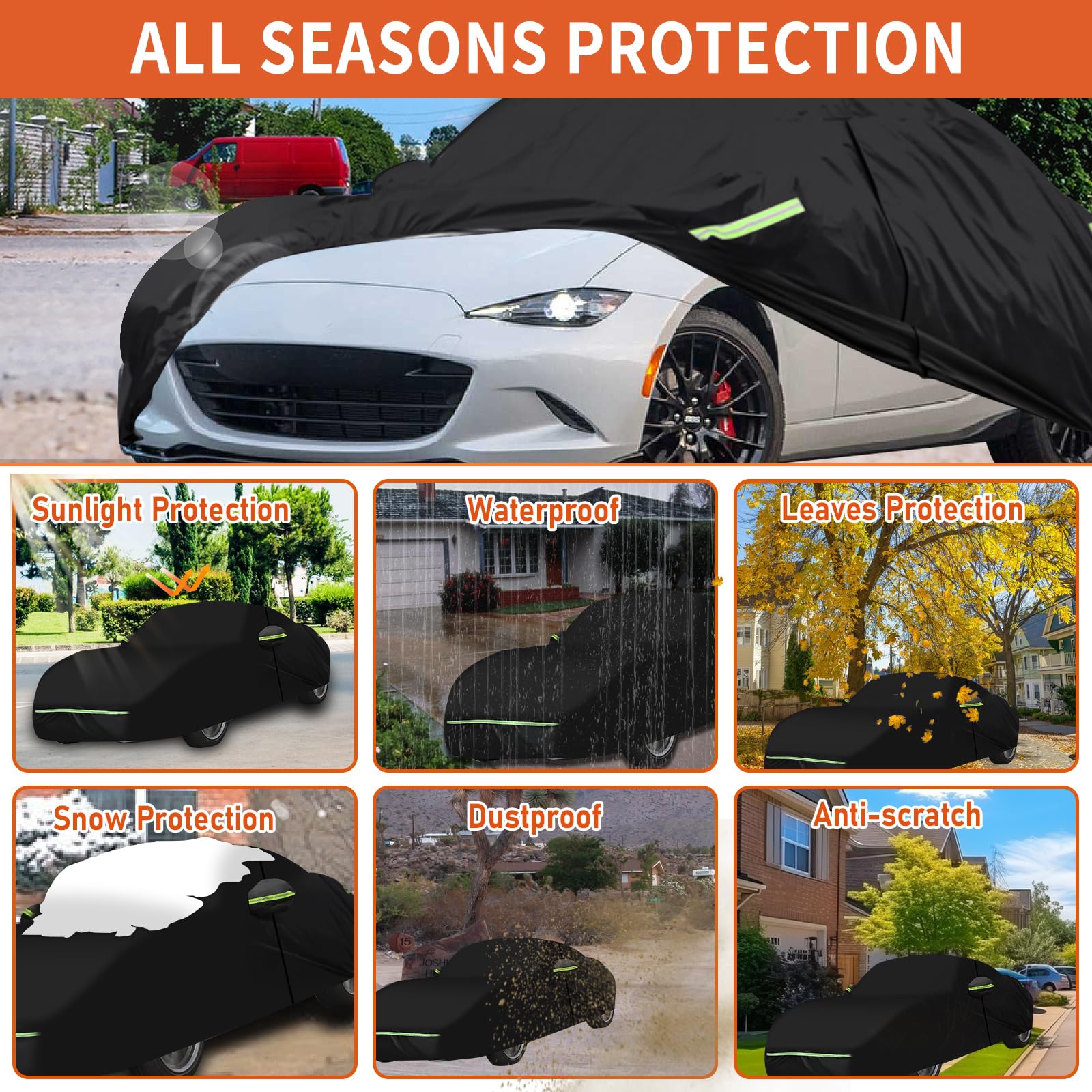 Funda de coche para Mazda MX-5 MK4 ND 2015-2024, 6 capas impermeables protección contra el sol, nieve, lluvia, polvo, cubierta completa