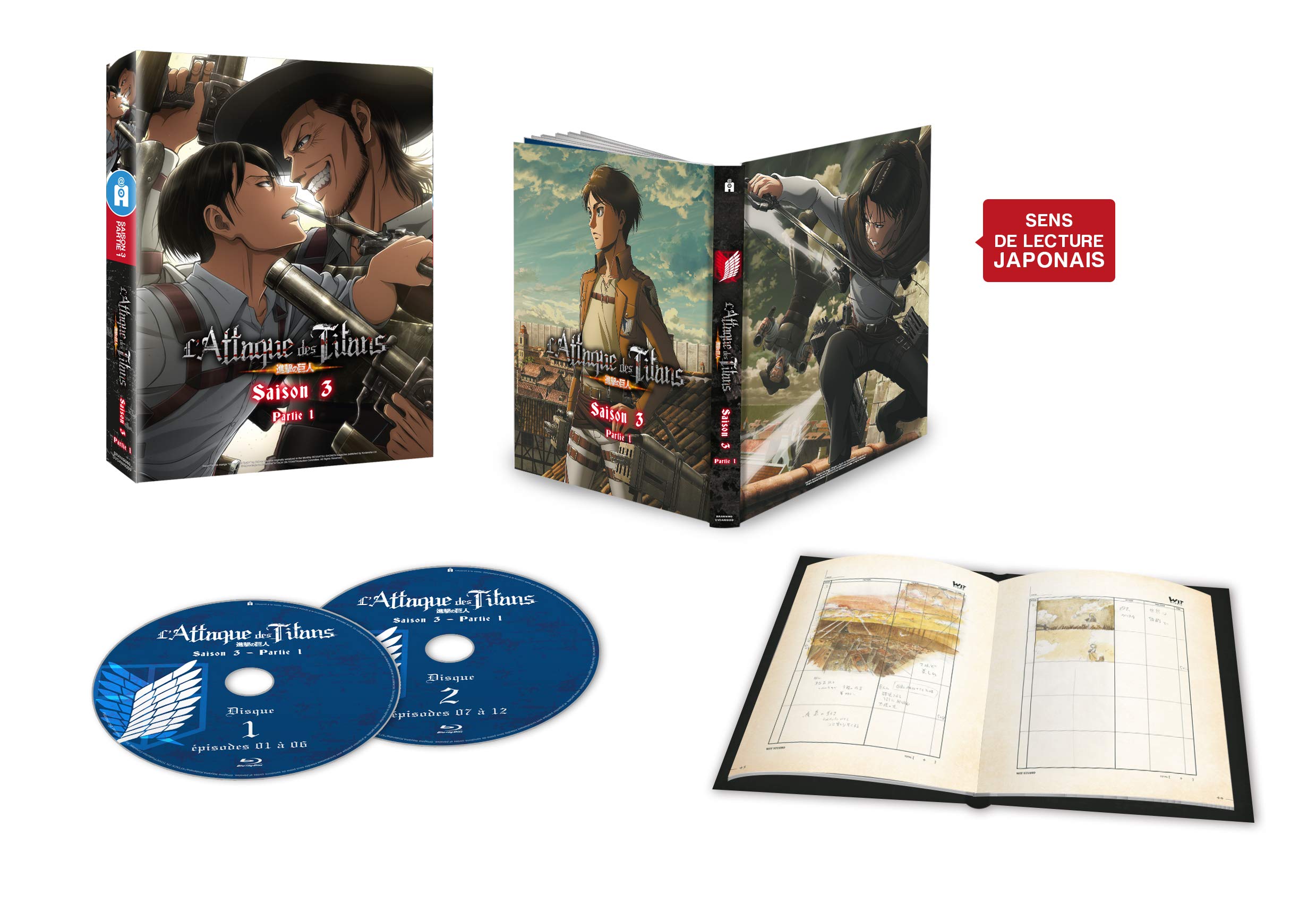 L'Attaque des Titans - Saison 3 Box 1/2 - Edition Collector Bluray