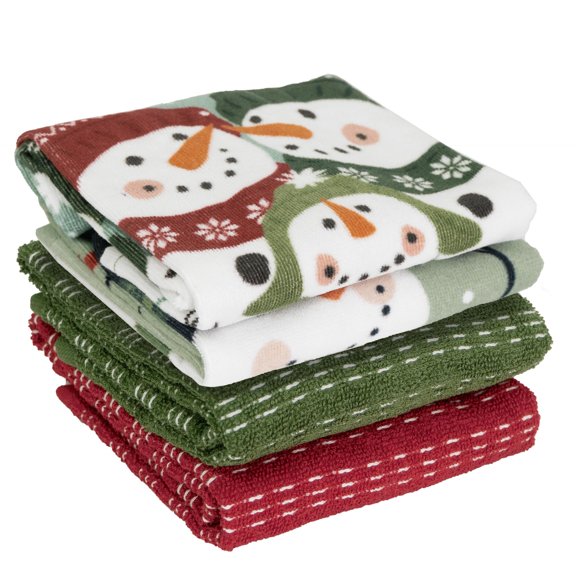 Ritz Lot de 4 torchons de Cuisine de Vacances – Lot de 4 torchons d'observation des Oiseaux, 100% Coton, torchons de fête des fêtes de Fin d'année, absorbants et lavables en Machine