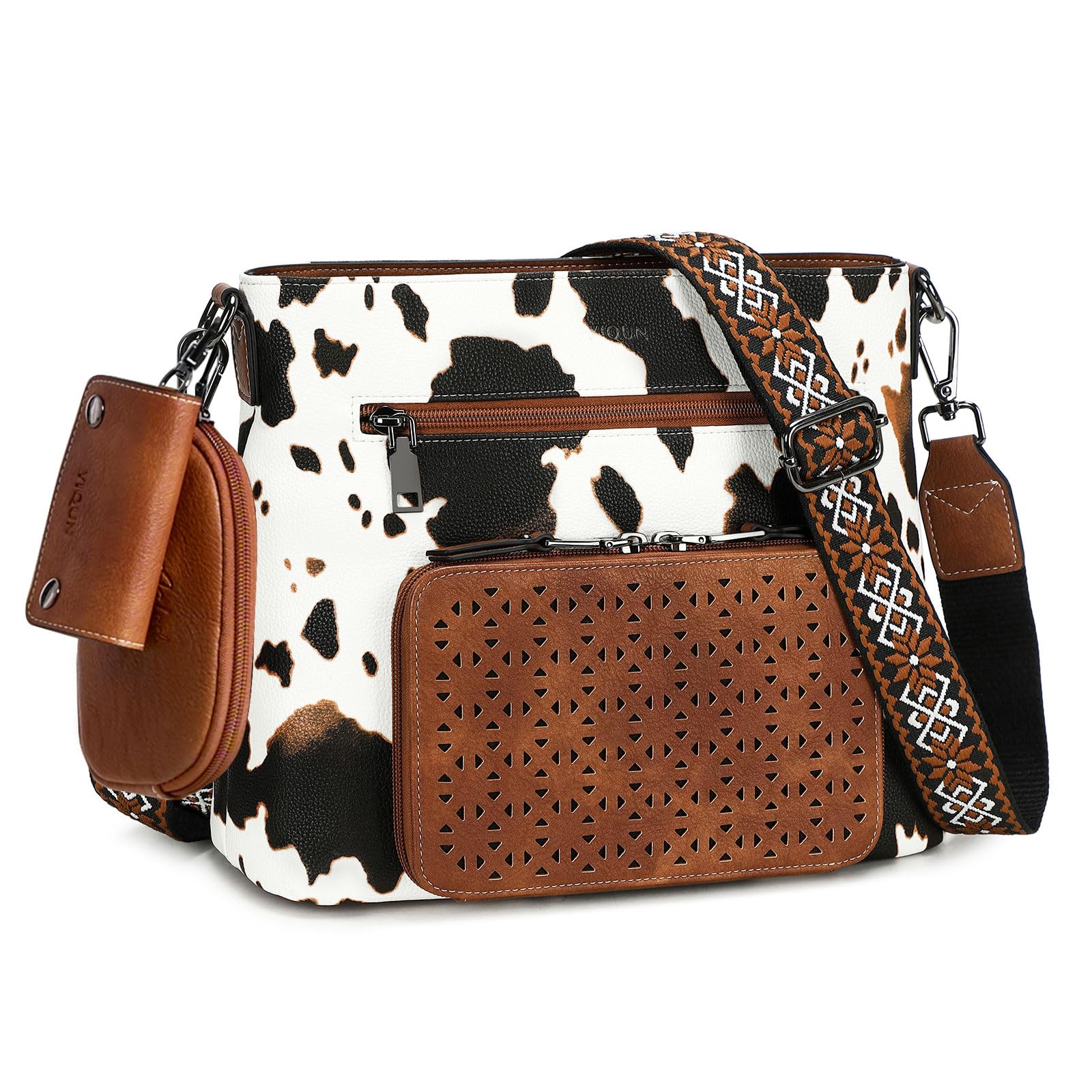 Crossbody Purse for Women, Medium Crossbody Bags, Multi Pocket PU Leather Cross Body Bag Woman Built in with RFID Wallet
