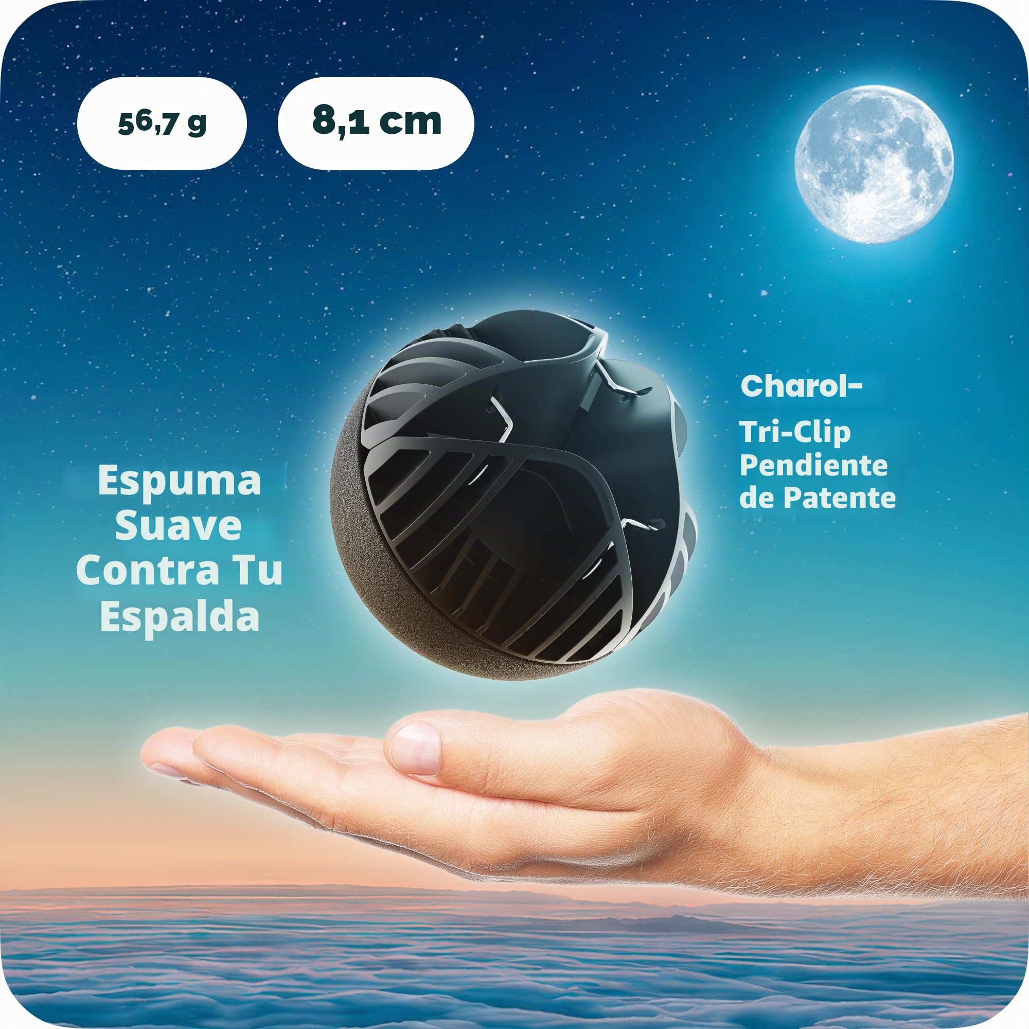 Balón para postura de sueño lateral, Calma Clip v2 por Whole Nights, ayuda para dormir para ronquidos de espalda, dispositivo antirronquidos, se fija a cualquier ropa y te mantiene en una posición