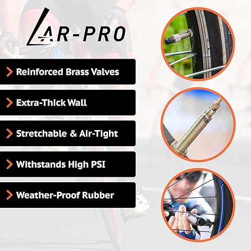 Miniatura 6 de AR-PRO Bicycle Tubes Race 28 700x20-25C Bike Tube with Presta Valve Super Value Bundle (Pack of 6 Conti Tubes & 2 Conti tire Lever)