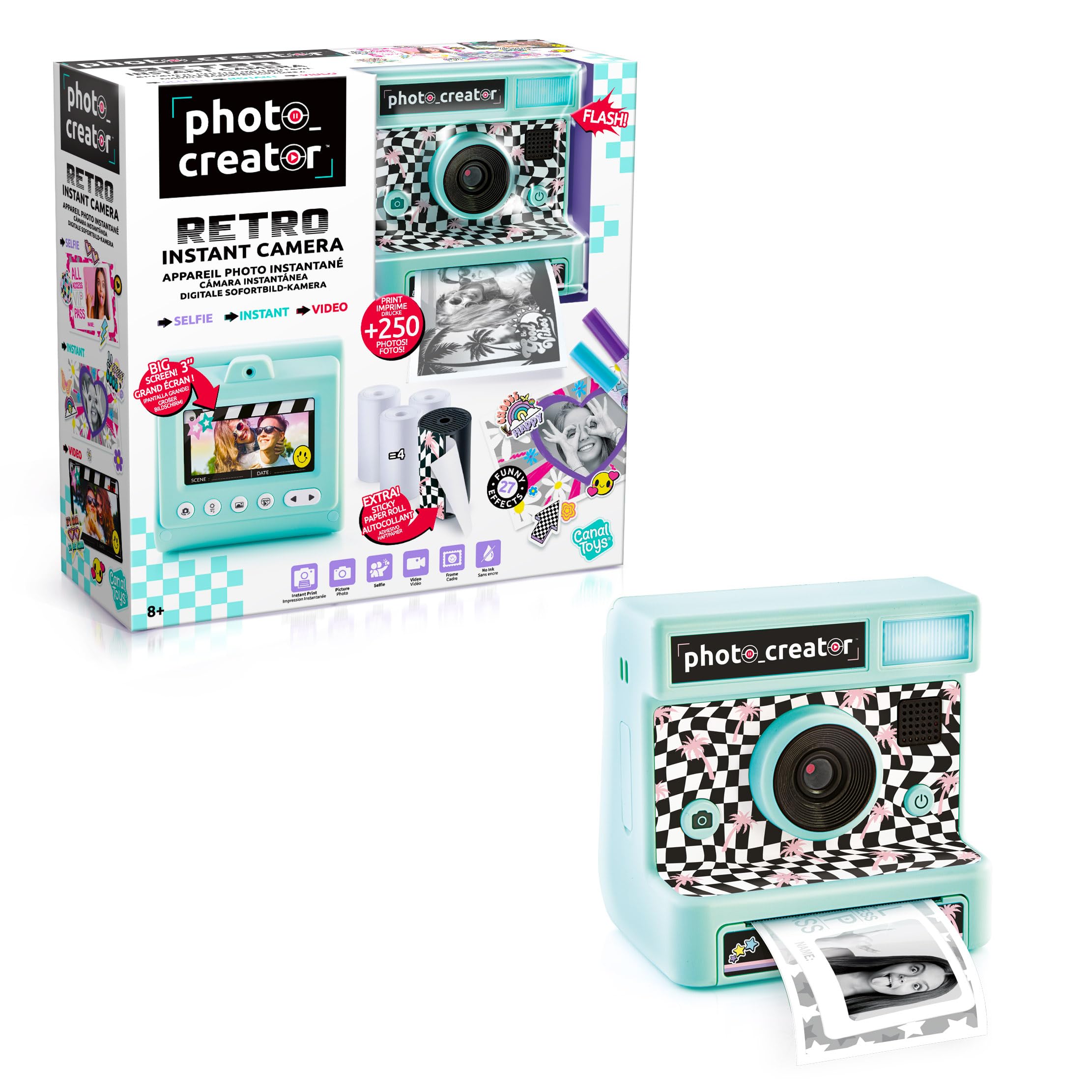 Photo Creator Instant Camera - Digital camera with built in printer - 250 prints - 4 GB storage memory - rechargeable