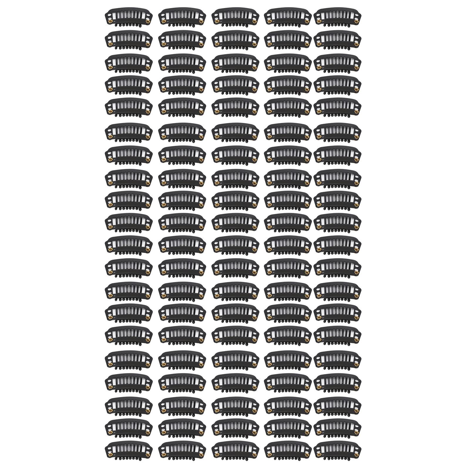 100PCS Wig Clip, Invisible Windproof 8 Teeth Hair Extension Clips Multipurpose DIY Hairpiece Accessories for Hat Fixing Black