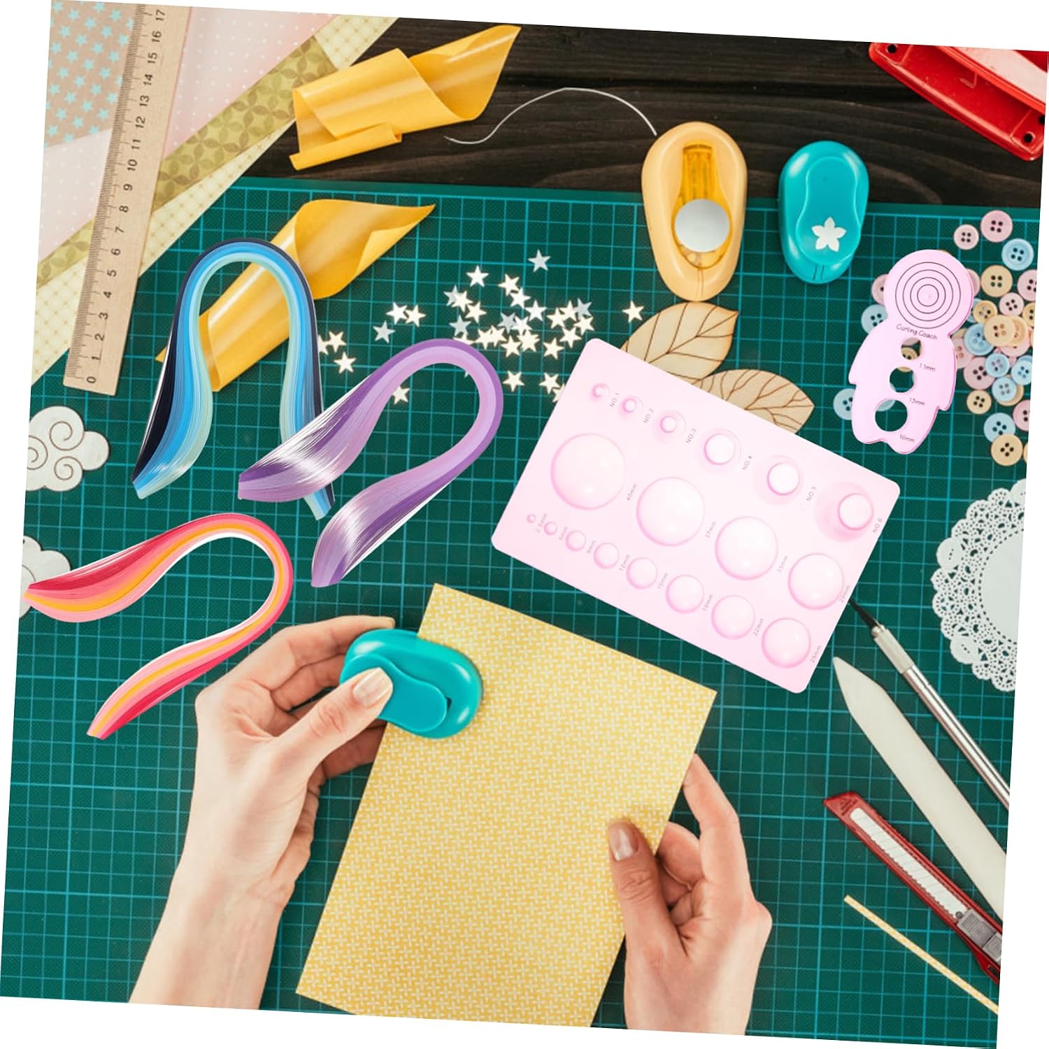 IWOWHERO DIY Paper Quilling Quilling Paper Tool Set for Boys and Girls Adults Kit Strips for Craft Projects