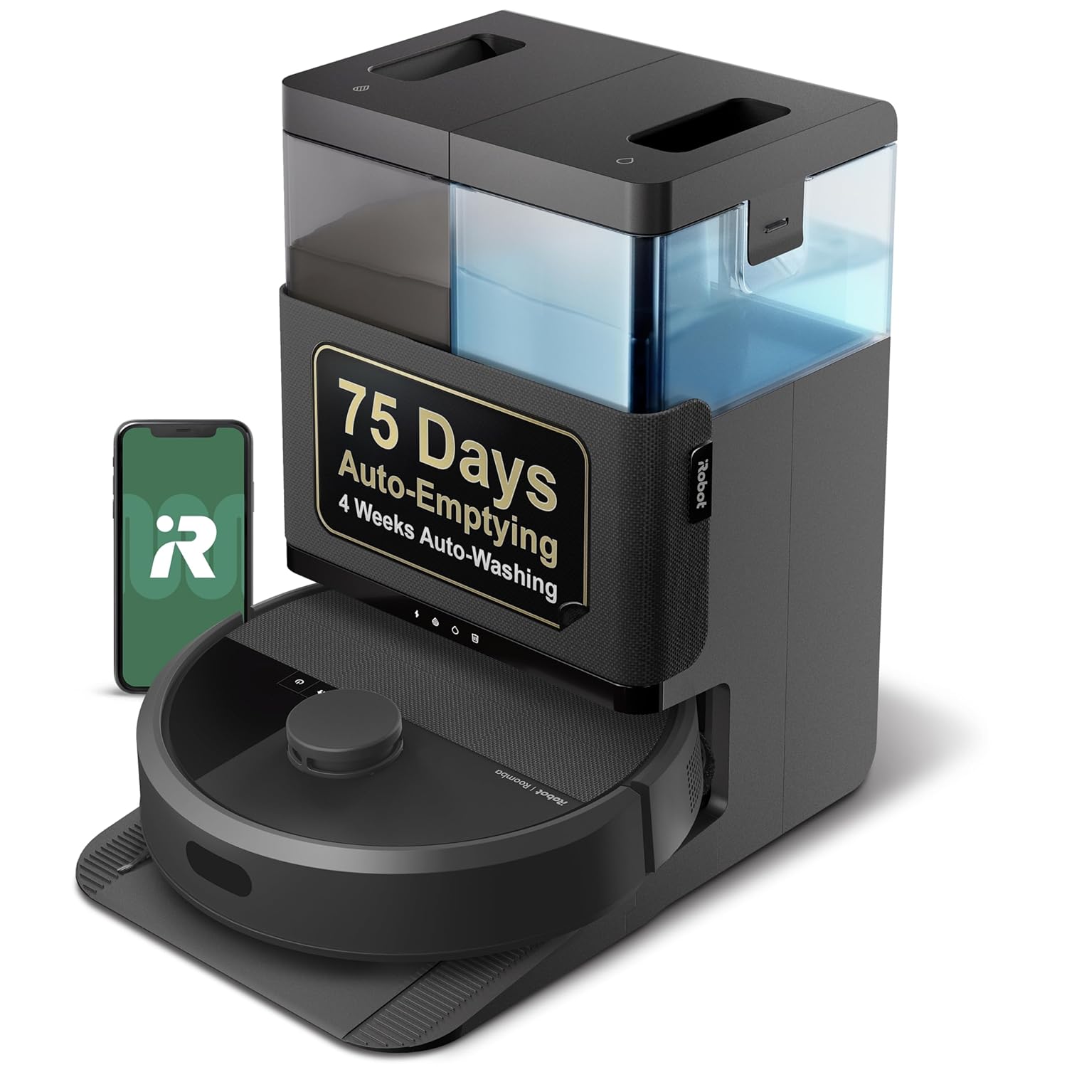 iRobot Roomba Plus 405 (G181) 2in1 Vacuum & Mop Robot with AutoWash Dock - Dual Spinning Mop Pads, Smart & Fast Mapping, Ideal for Pet Hair, Self-empties 75 days, Intense...