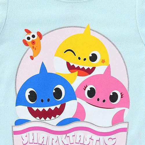 Miniatura 9 de Nickelodeon Camiseta de bebé Shark para niña camiseta sin mangas y pantalones cortos para bebés y niños pequeños rosaazul o multicolorgrisazul Azul