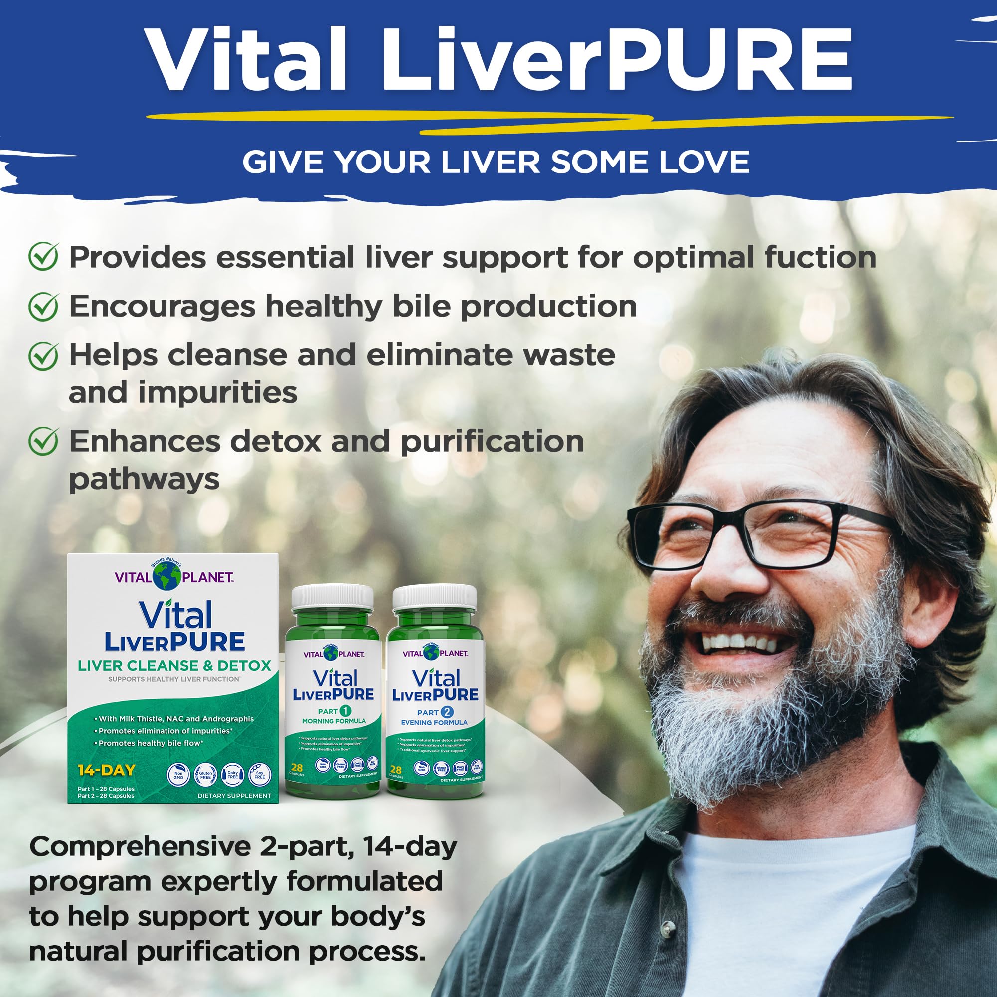 Vital Planet – Vital Liver Pure Liver Cleanse Detox & Repair with Milk Thistle, NAC Supplement N-Acetyl Cysteine, Andrographis, Dandelion, Turmeric, Alpha Lipoic Acid, 2-Part 14-Day Kit, 56 Capsules — Amazon image 6