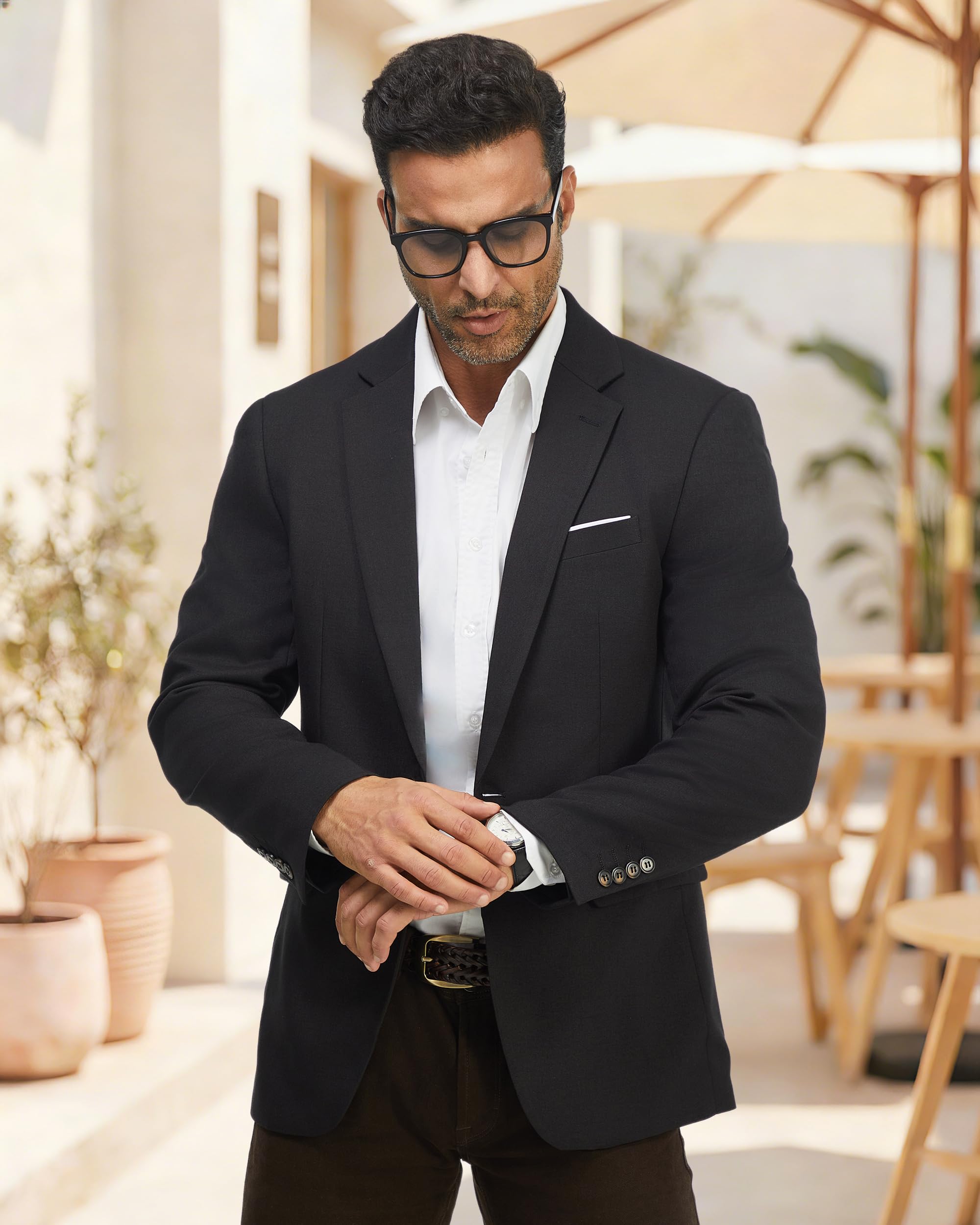 Blazer Homme Veste De Costume Coupe Regular 1 Bouton pour Mariage Bureau Cérémonie et Soirée