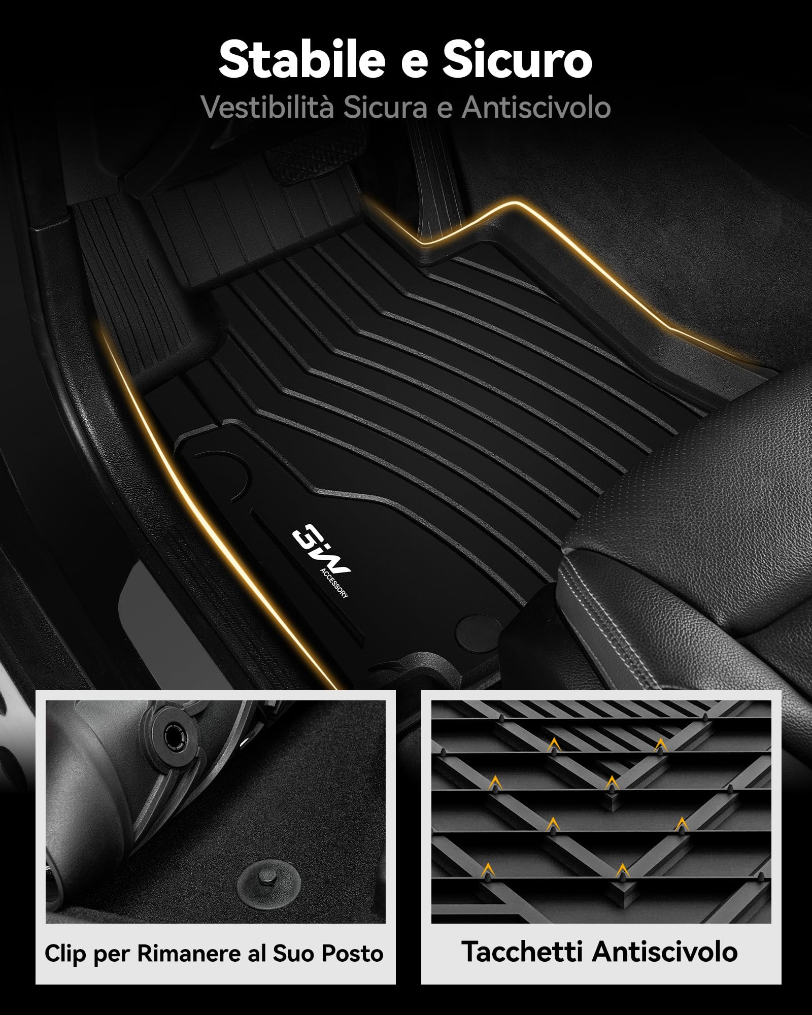3W Tappetini per Benz GLC X254 2023-2026(compatibili Coupe), Facili da pulire Tappetino Antiscivolo per Impermeabili a Copertura Completa Set Adatto a Benz,Tappeti su Misura in Thorex™