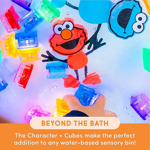 Miniatura 6 de Glo Pals x Sesame Street - Cubos de iluminación activados por agua para juego sensorial (Elmo - rojo)