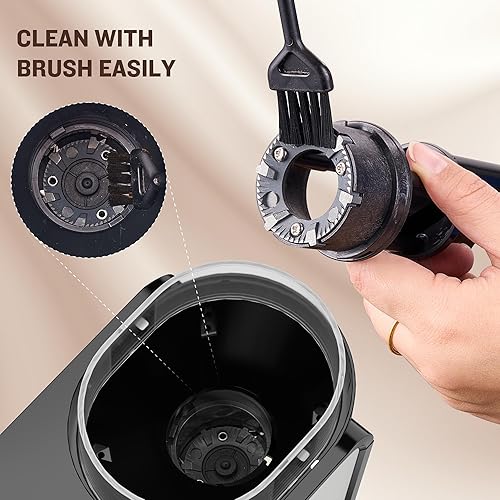 Miniatura 6 de Molinillo de café de rebabas, molinillo de granos de café ajustable eléctrico con 14 ajustes de molienda, 2-12 tazas para expreso, café por goteo y