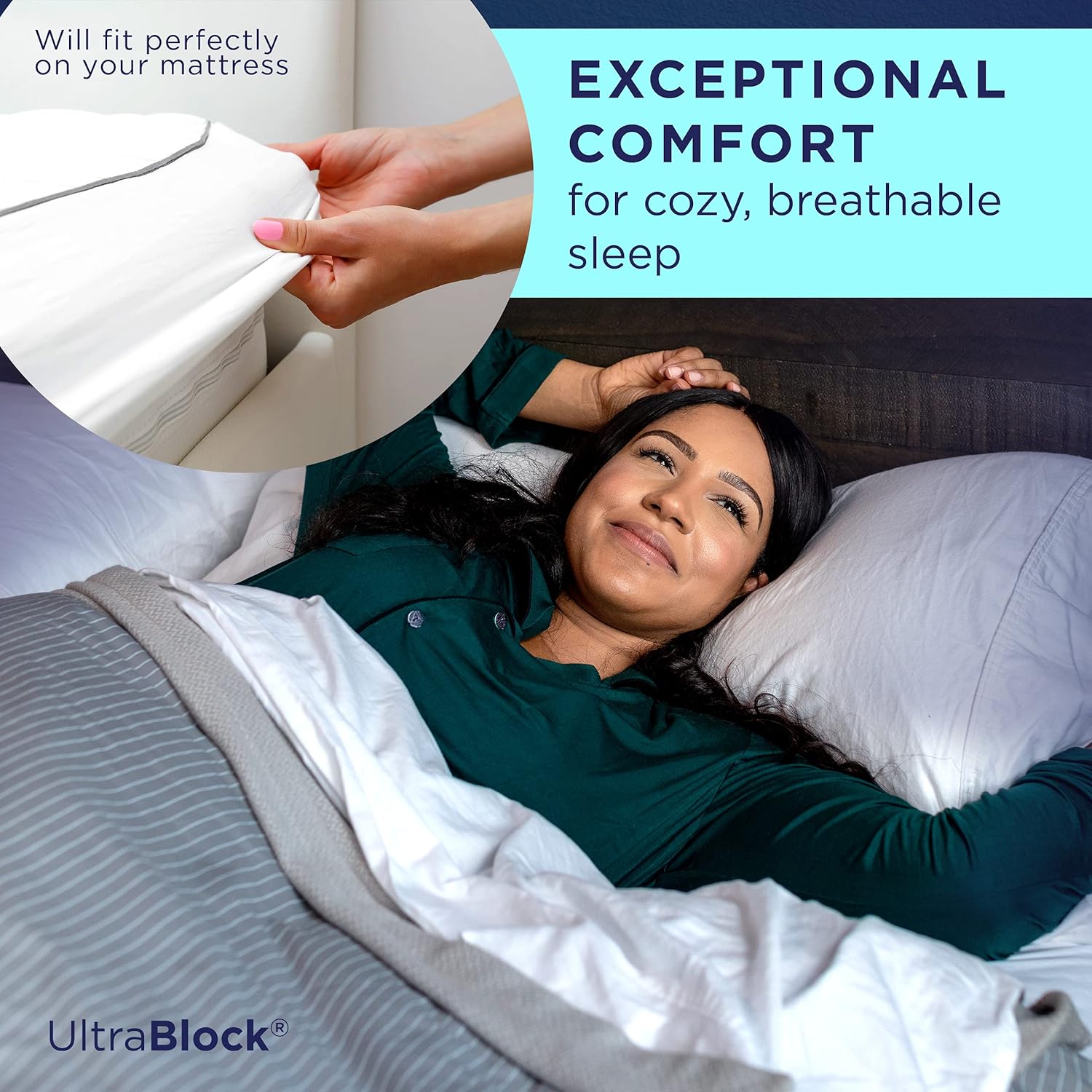 UltraBlock King Size Waterproof Mattress Protector - Soft Cotton Terry Cover
